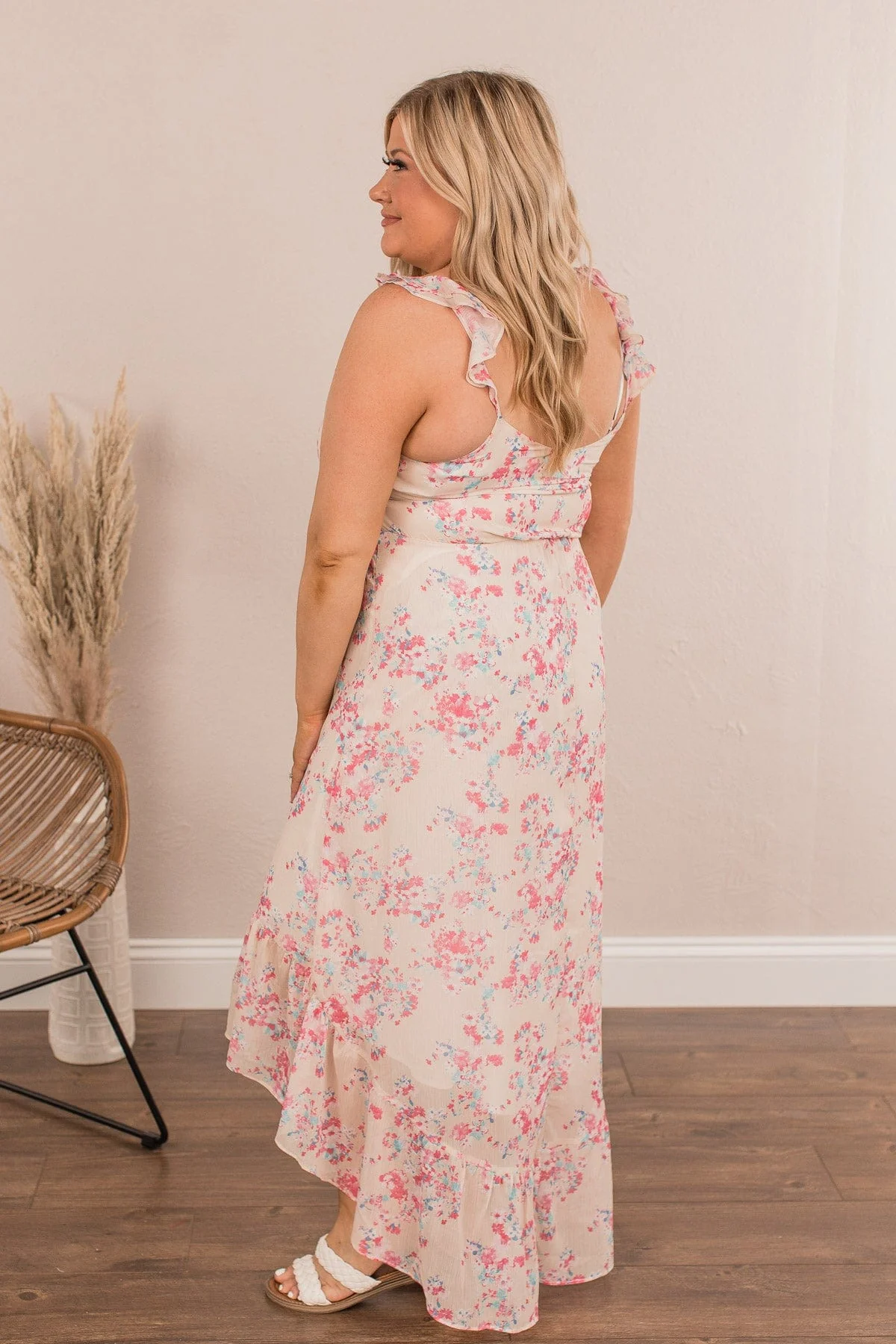 Under The Blossoms High-Low Dress- Cream - Image 6