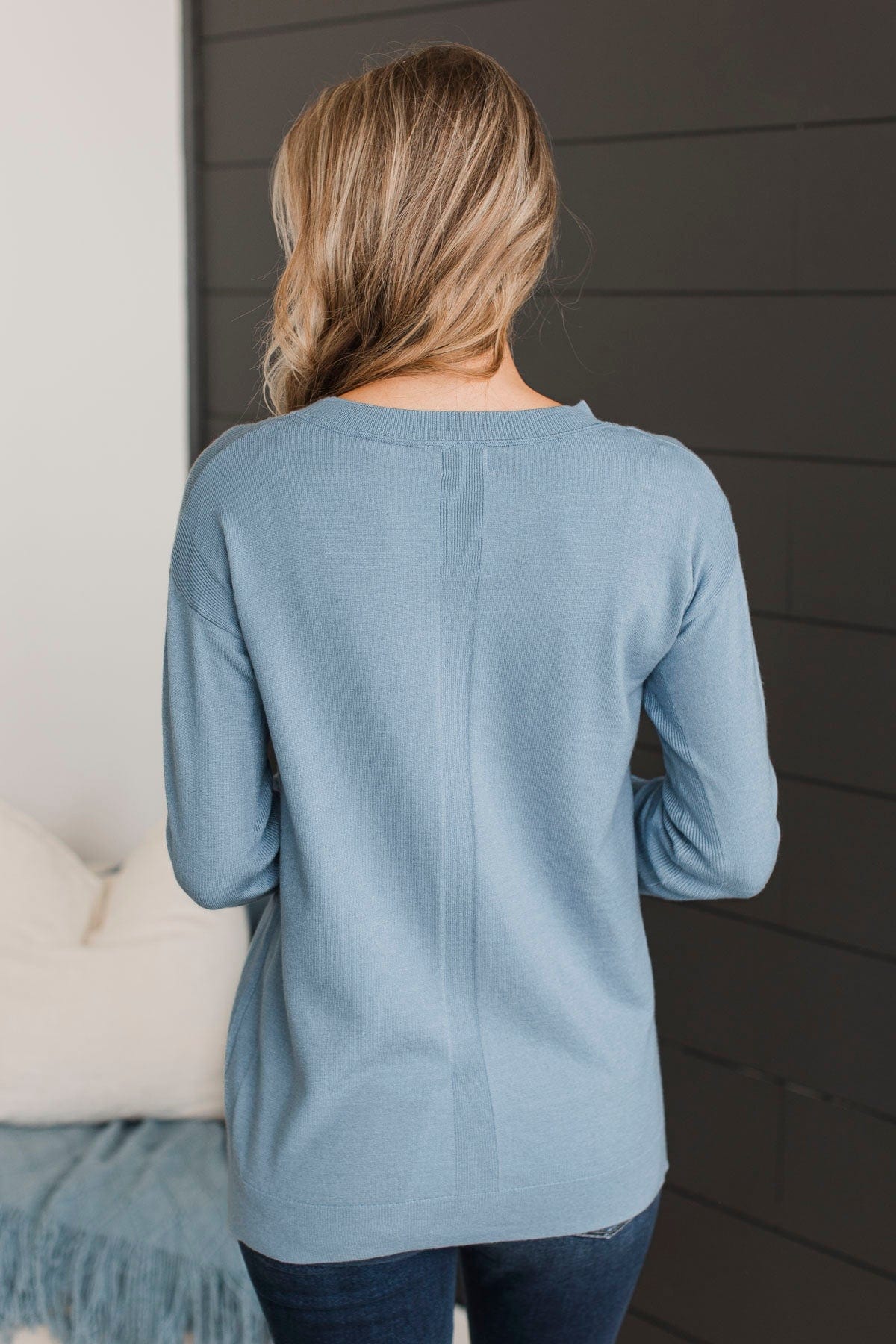 Unforgettable Feeling Knit Sweater- Denim Blue - Image 7