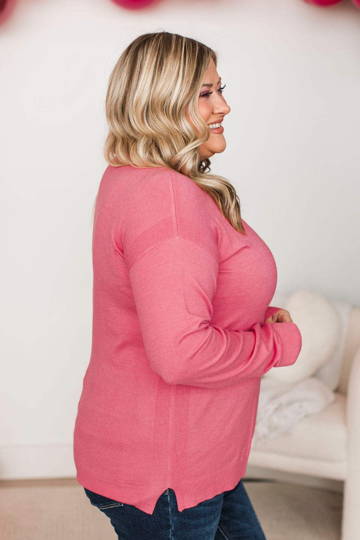 Unforgettable Feeling Knit Sweater- Rose - Image 8