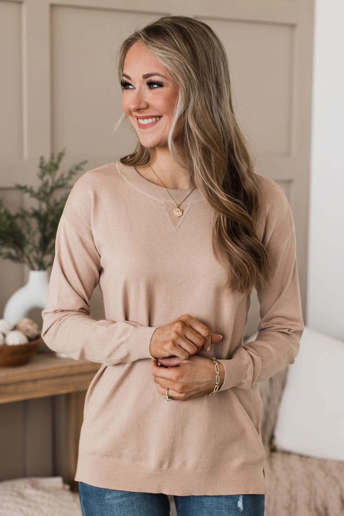 Unforgettable Feeling Knit Sweater- Taupe - Image 6