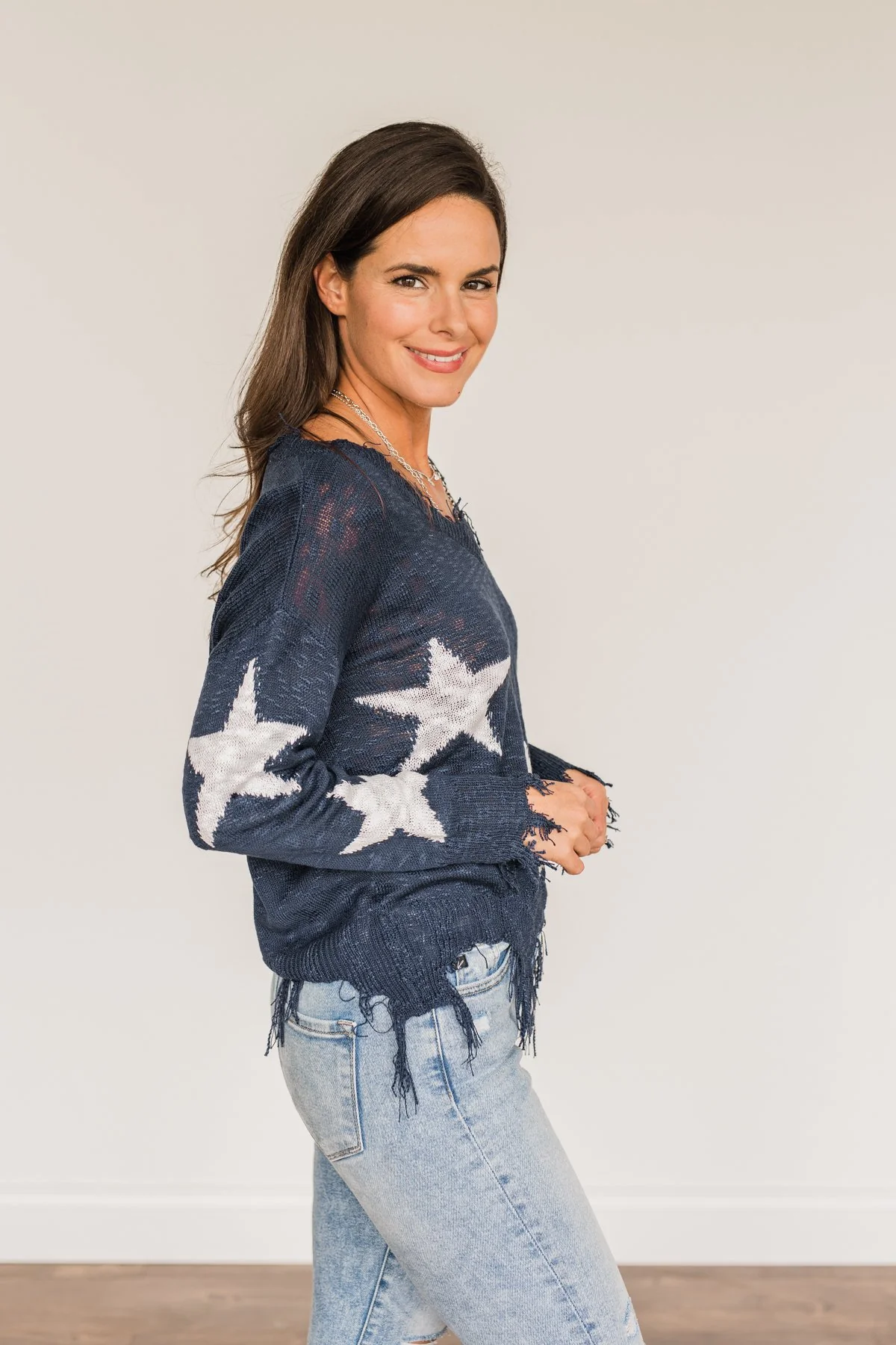 Unforgettable Moments Light Weight Sweater- Navy - Image 11