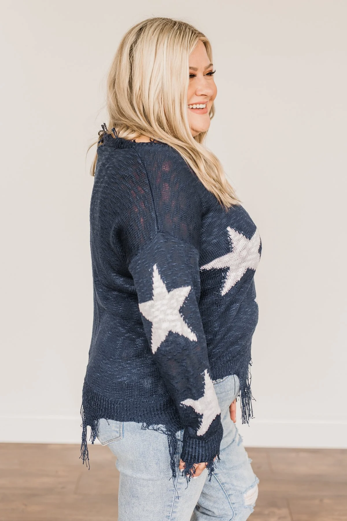 Unforgettable Moments Light Weight Sweater- Navy - Image 12