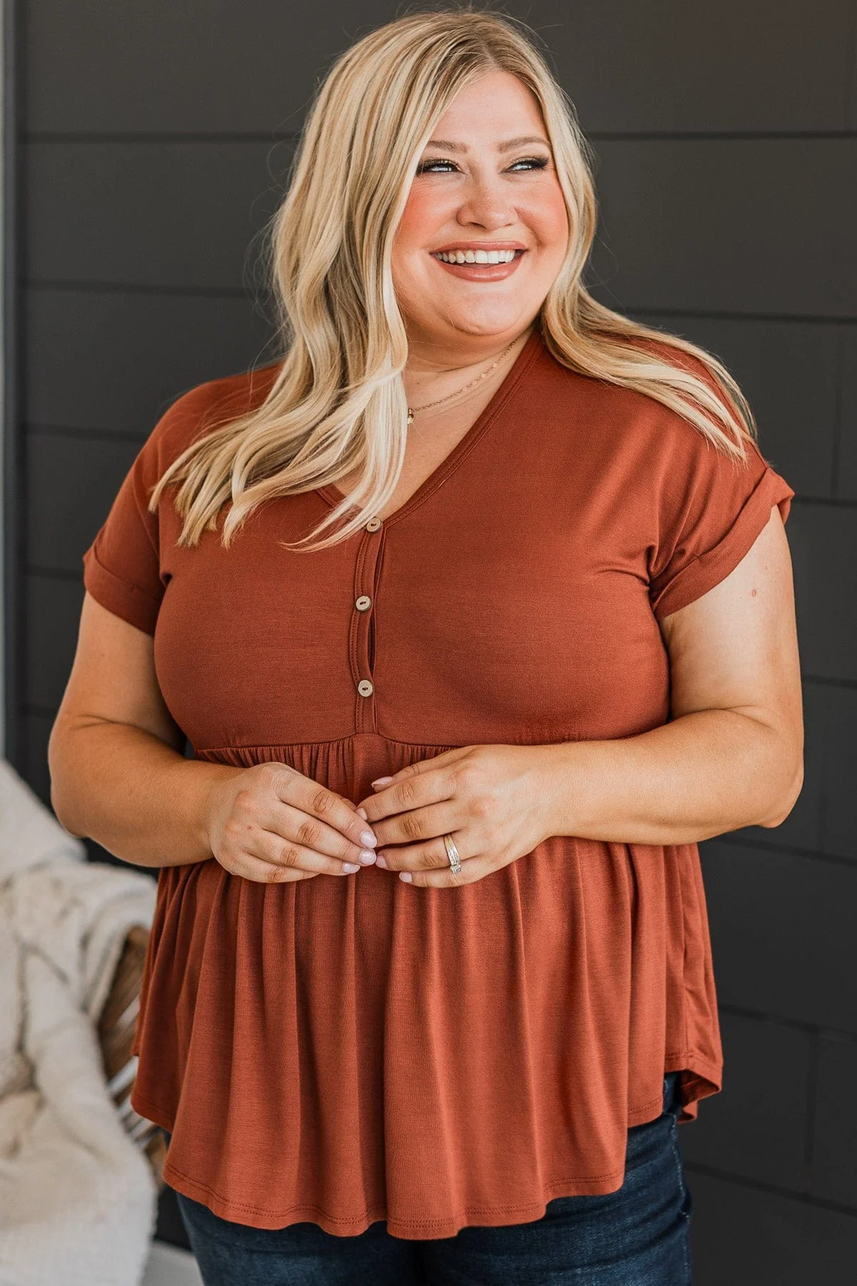 Unforgettable Nights Babydoll Top- Hazelnut - Image 4