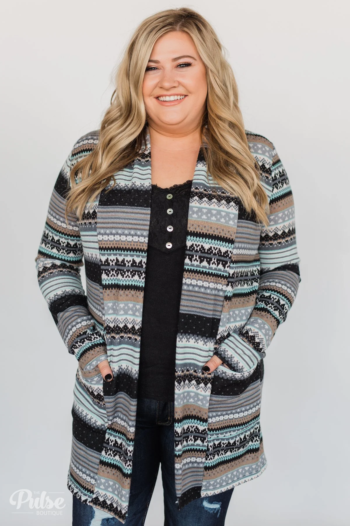 Unforgettable Printed Cardigan- Mint - Image 3