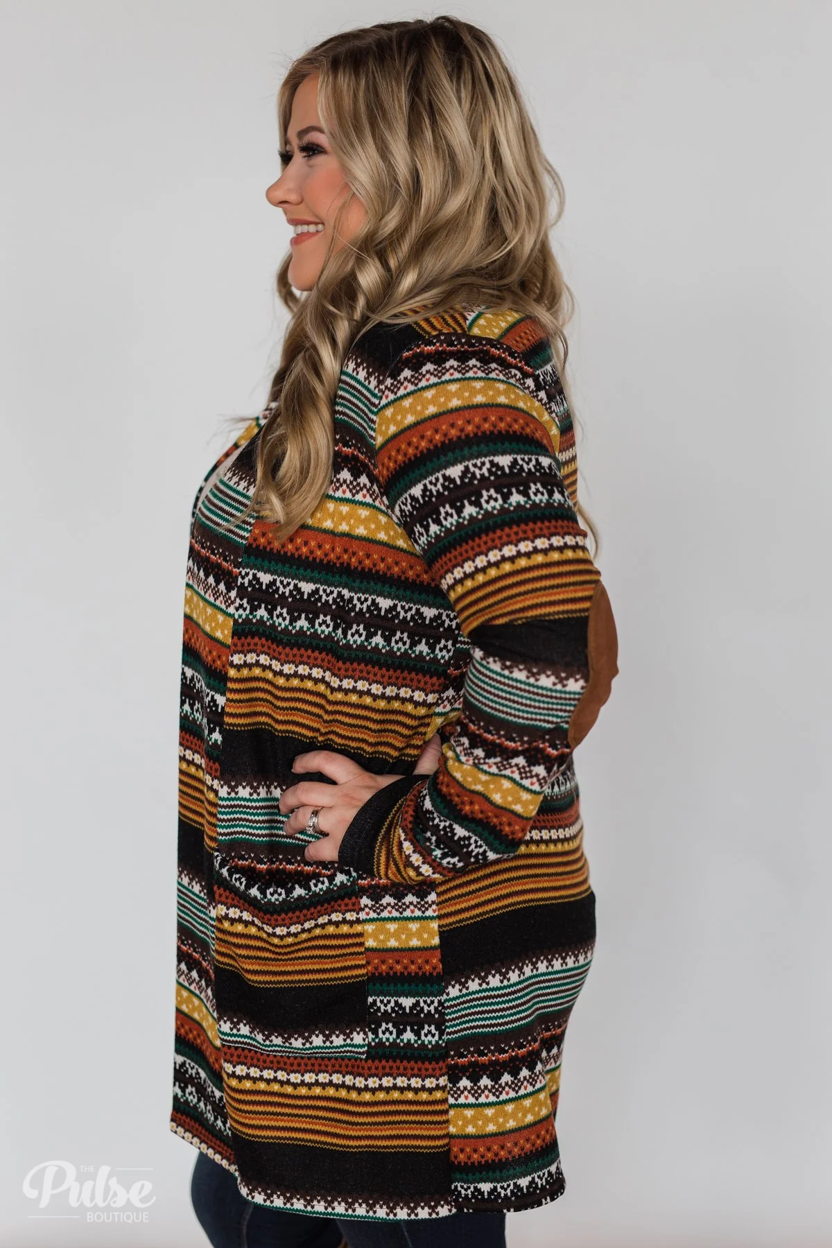 Unforgettable Printed Cardigan- Mustard - Image 10