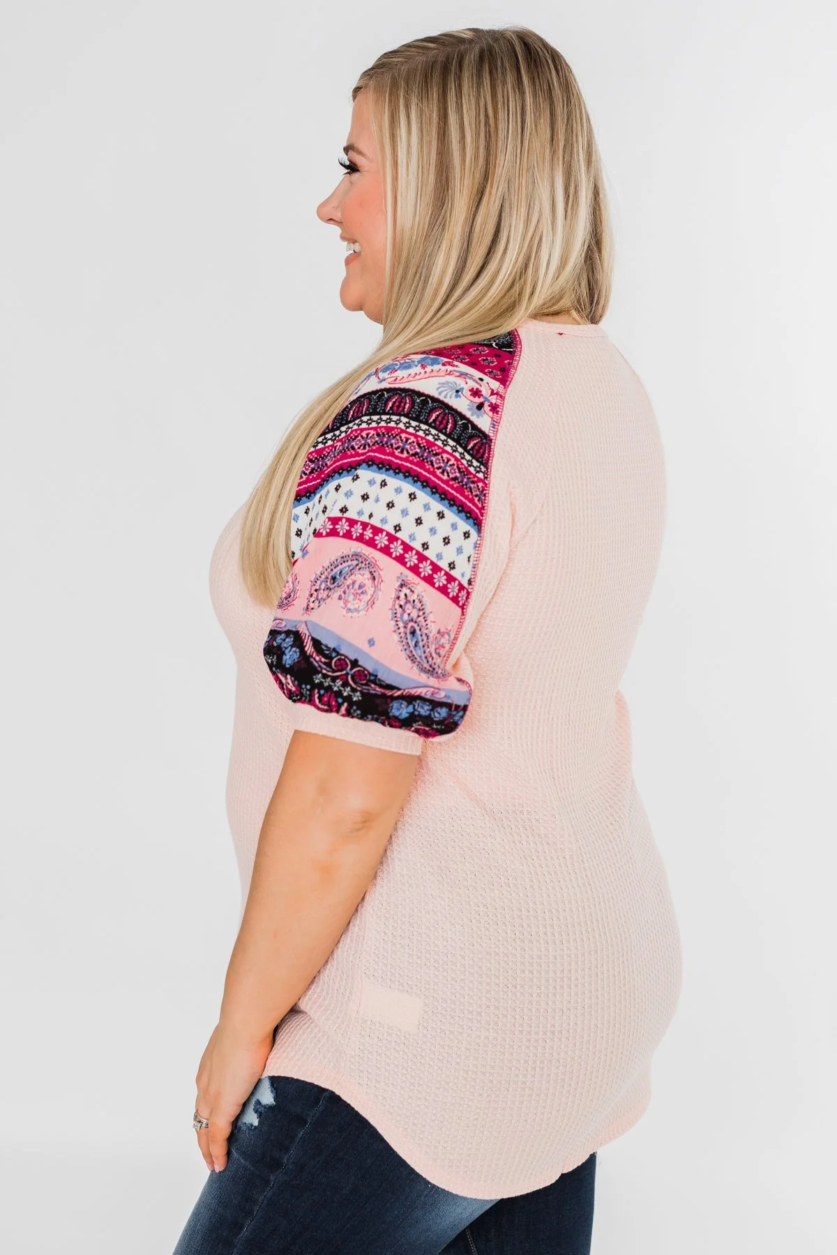 Uniquely You Button Detail Top- Blush - Image 10