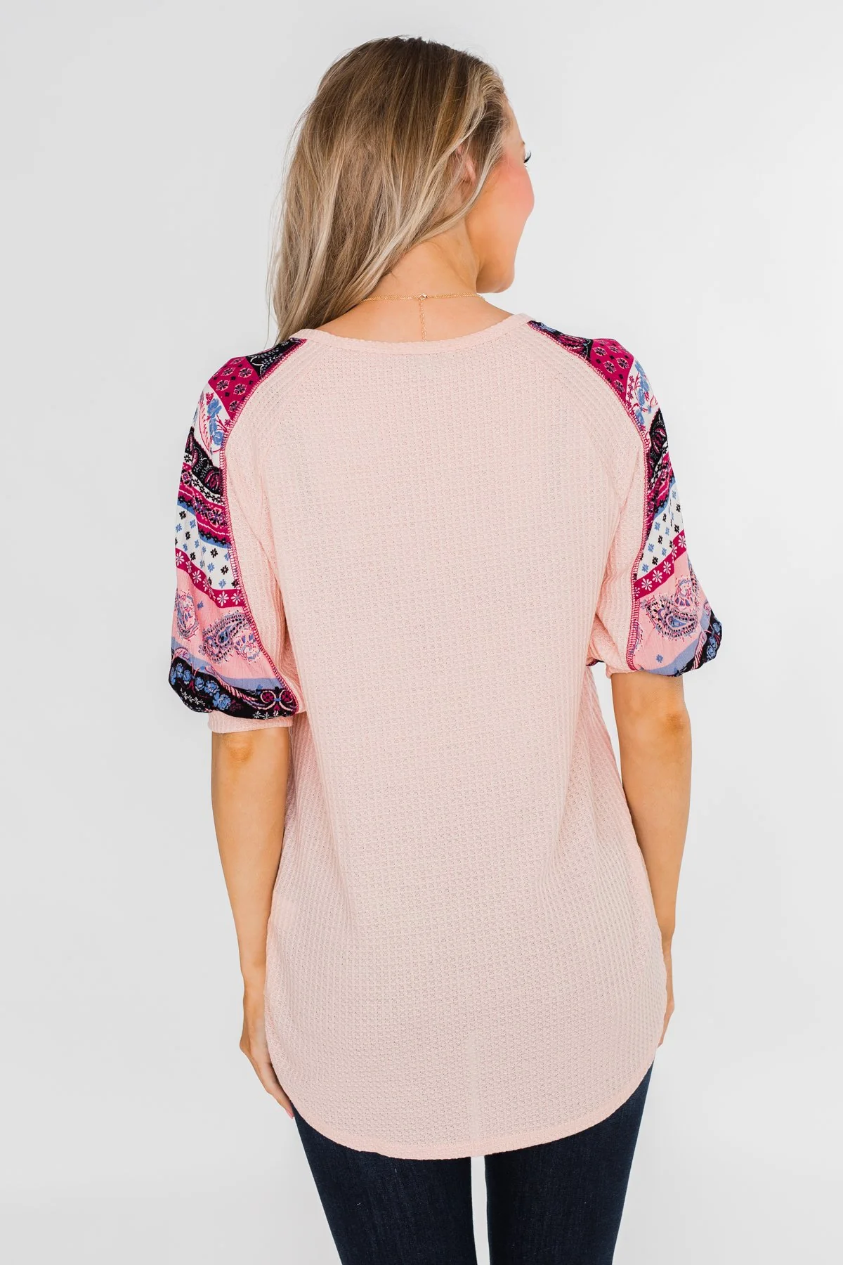 Uniquely You Button Detail Top- Blush - Image 11