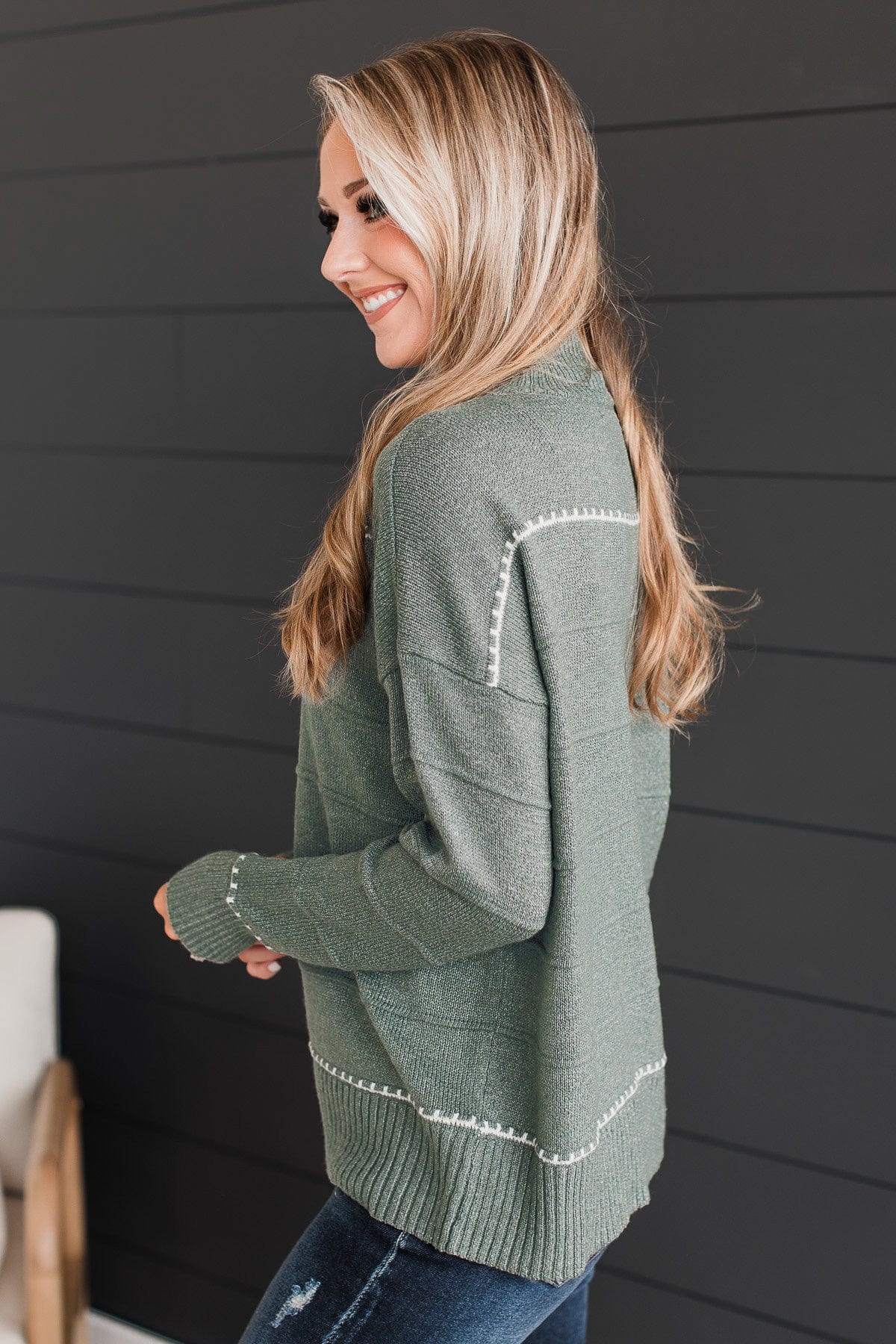Unlimited Love Knit Sweater- Olive - Image 6