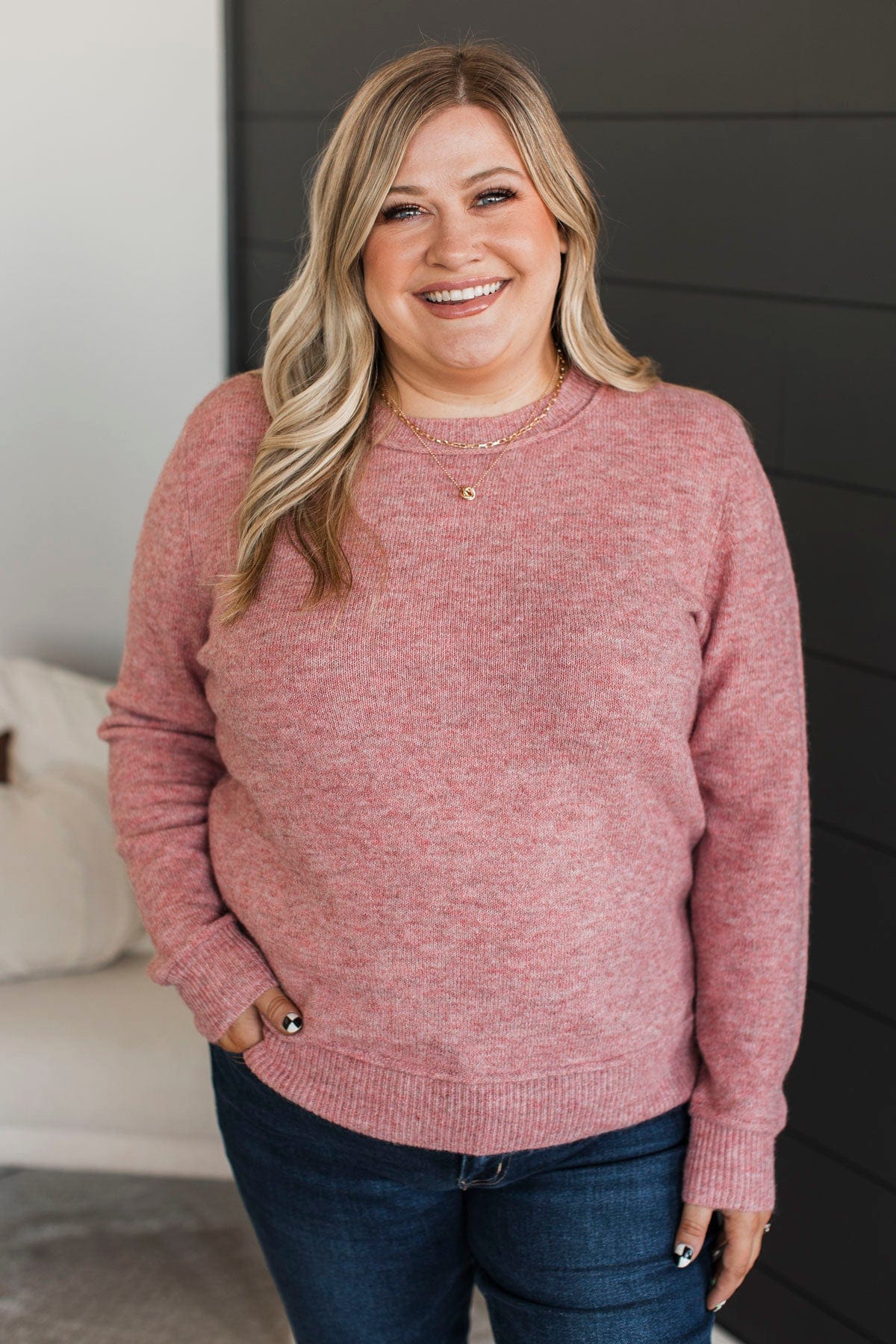 Unmistakable Beauty Knit Sweater- Coral - Image 2