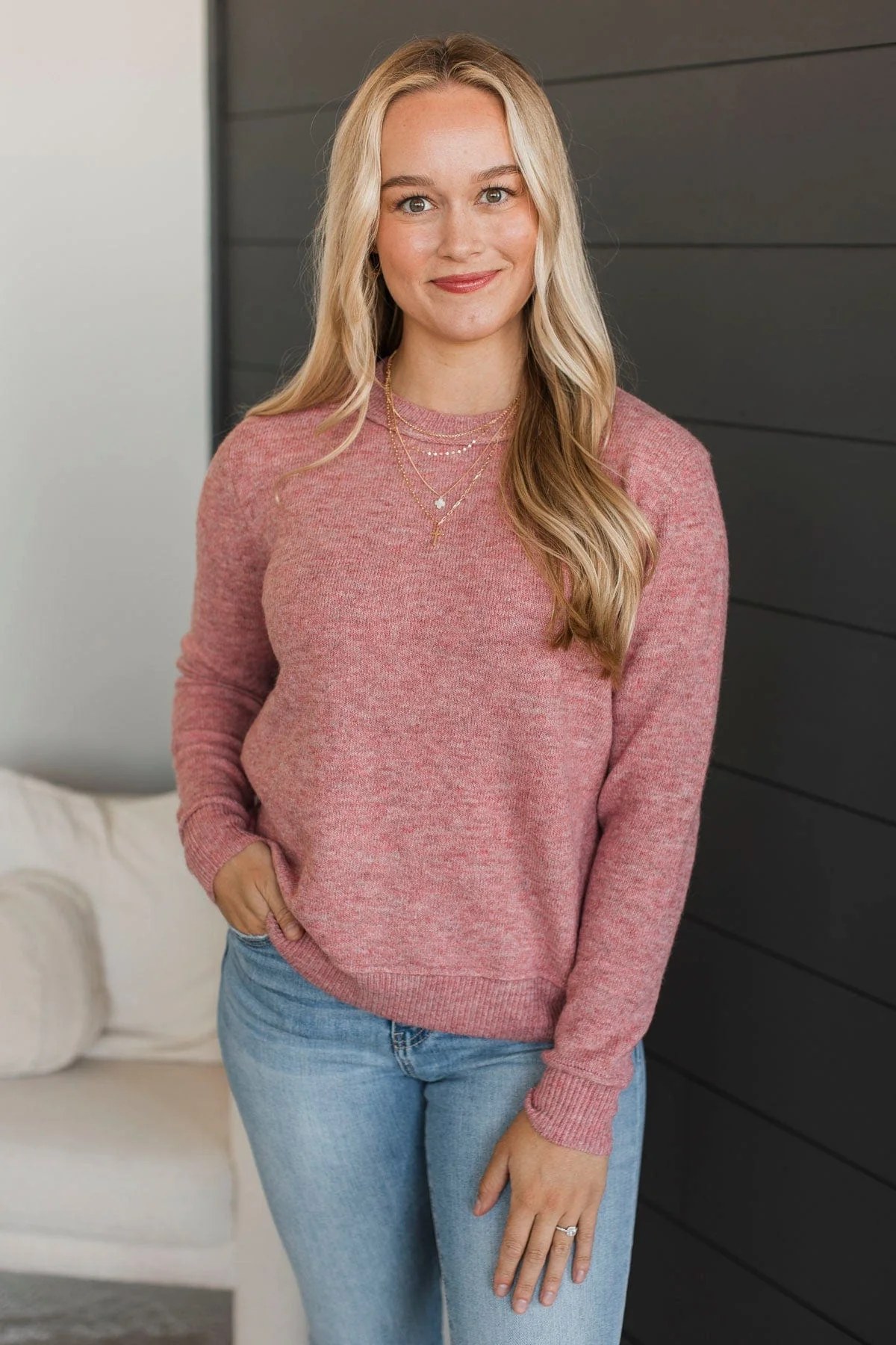 Unmistakable Beauty Knit Sweater- Coral - Image 3