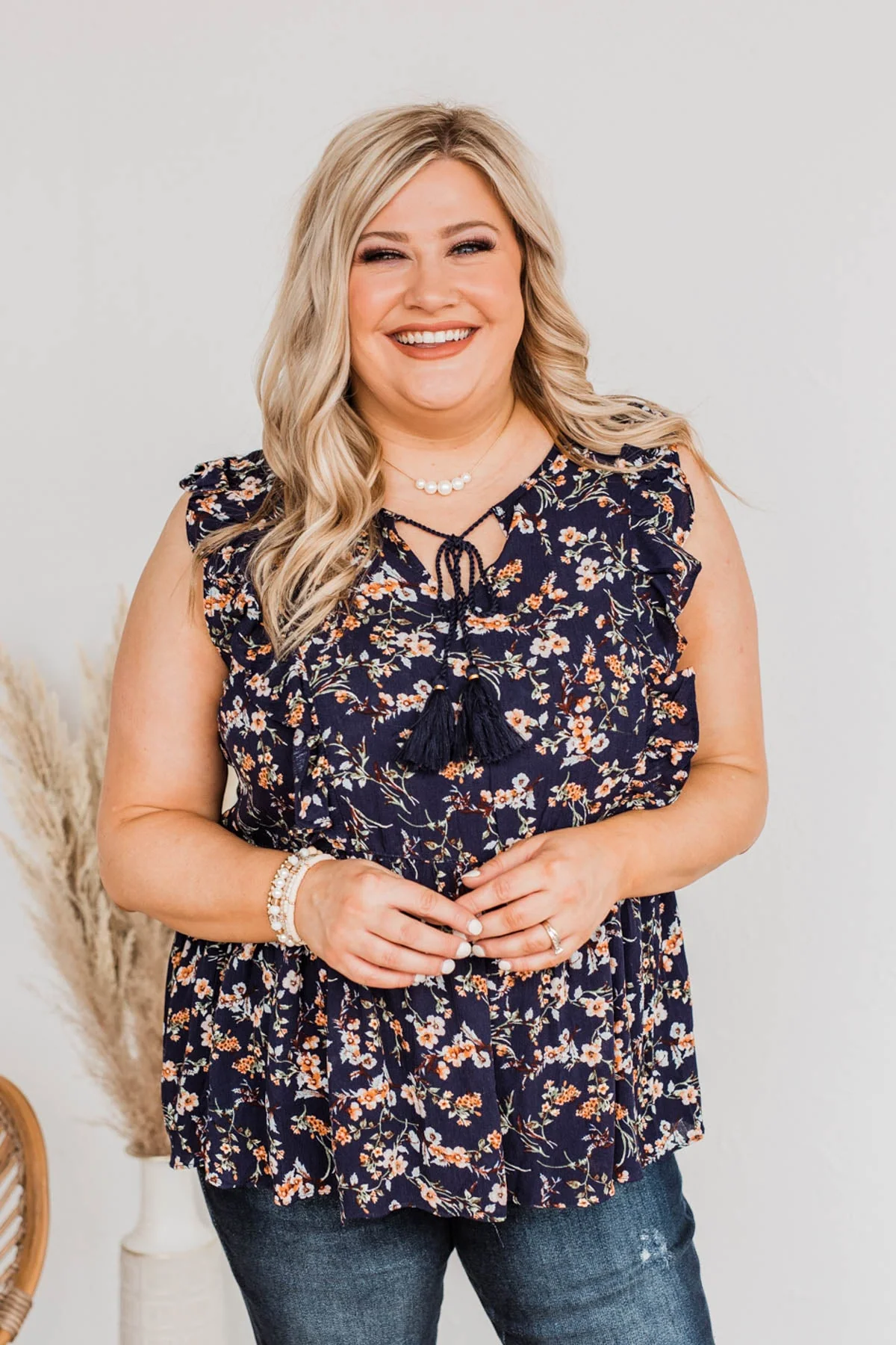 Unspeakable Love Floral Blouse- Navy - Image 5
