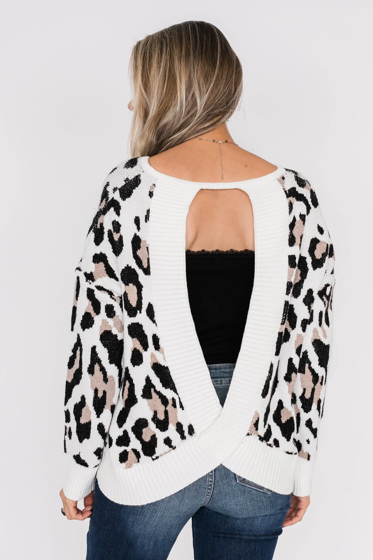 Untamed Beauty Open Back Sweater- Ivory - Image 11