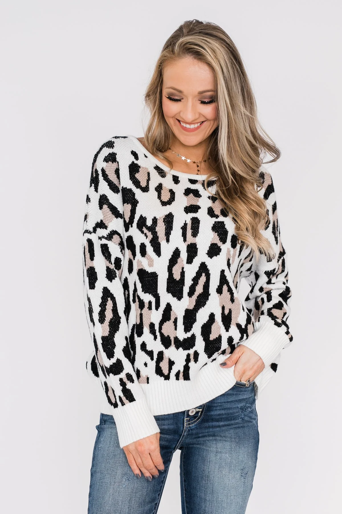 Untamed Beauty Open Back Sweater- Ivory - Image 3