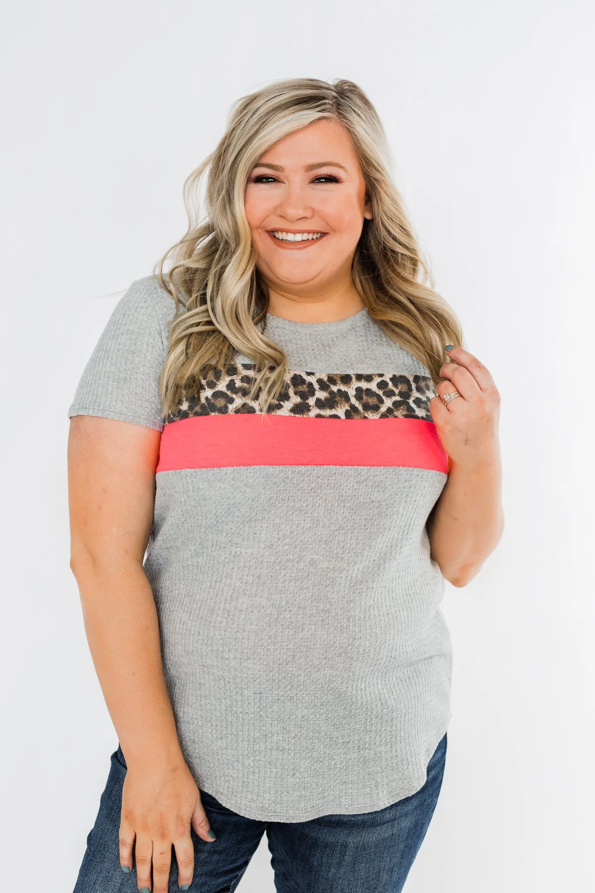 Up For An Adventure Striped Top- Heather Grey - Image 2