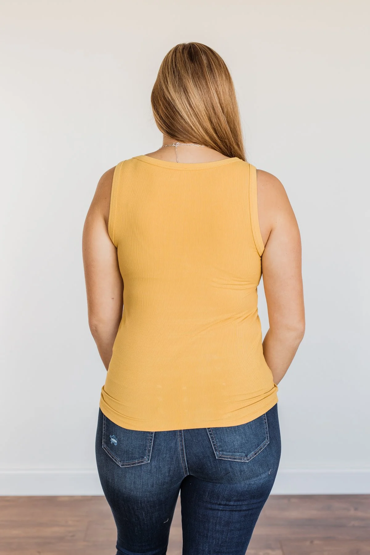 Uplifting Spirits Button Henley Tank Top- Golden Yellow - Image 13