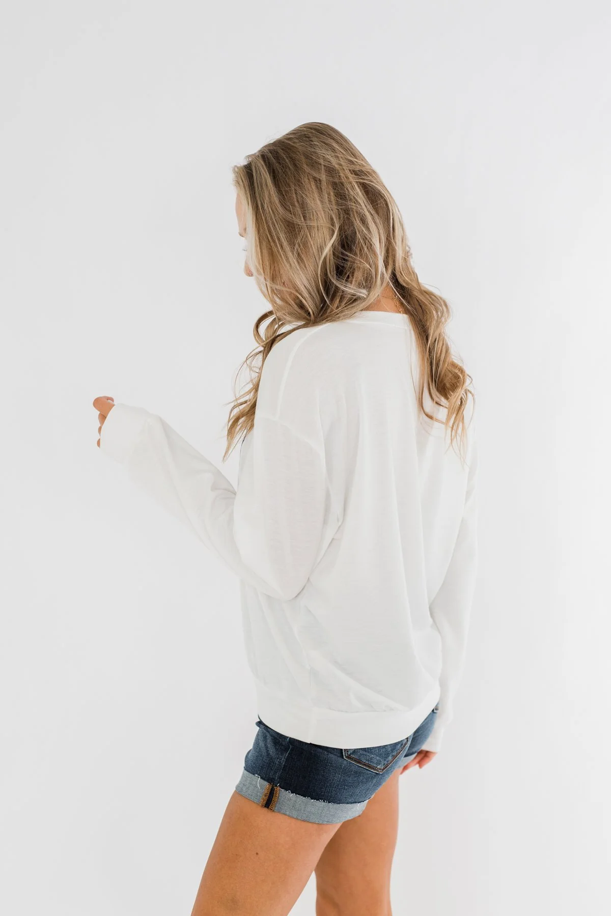 "USA" American Flag Graphic Pullover Top- Ivory - Image 9