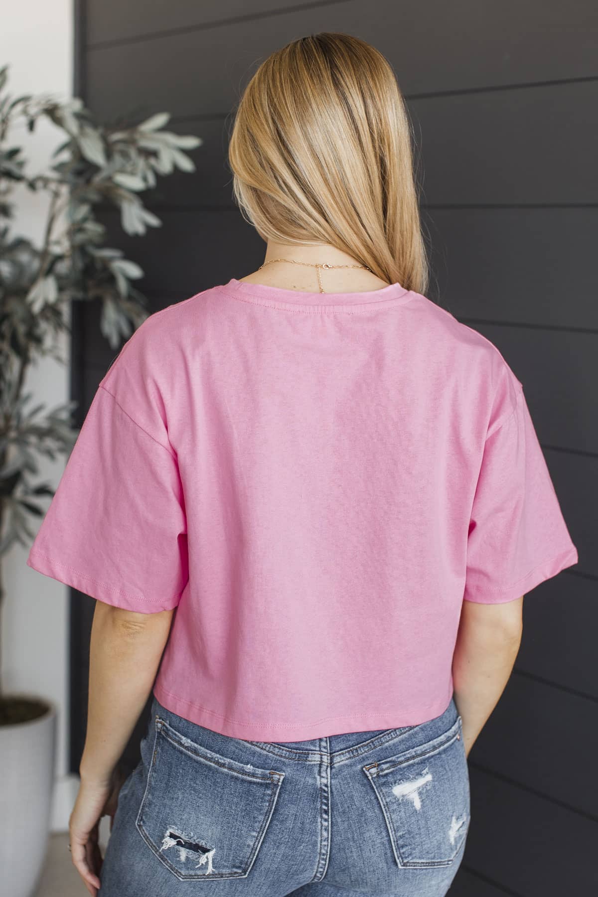 "USA" Appliqué Short Sleeve Top- Pink - Image 9