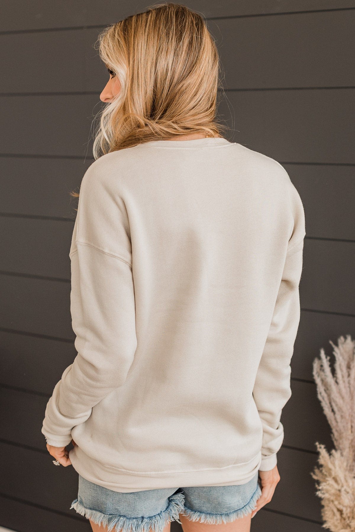 "USA" Crew Neck Pullover- Beige - Image 8