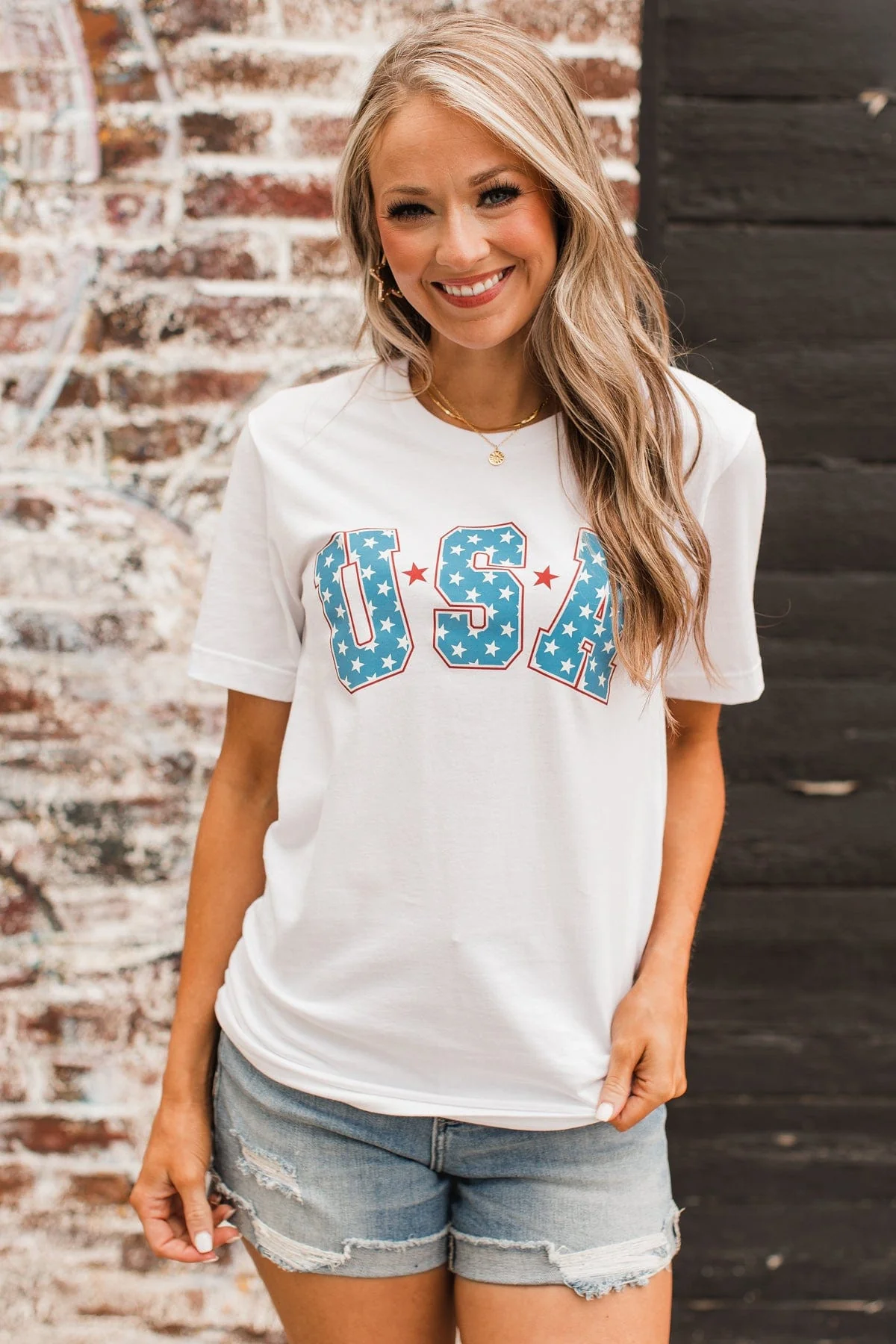 "USA" Graphic Tee- White - Image 3