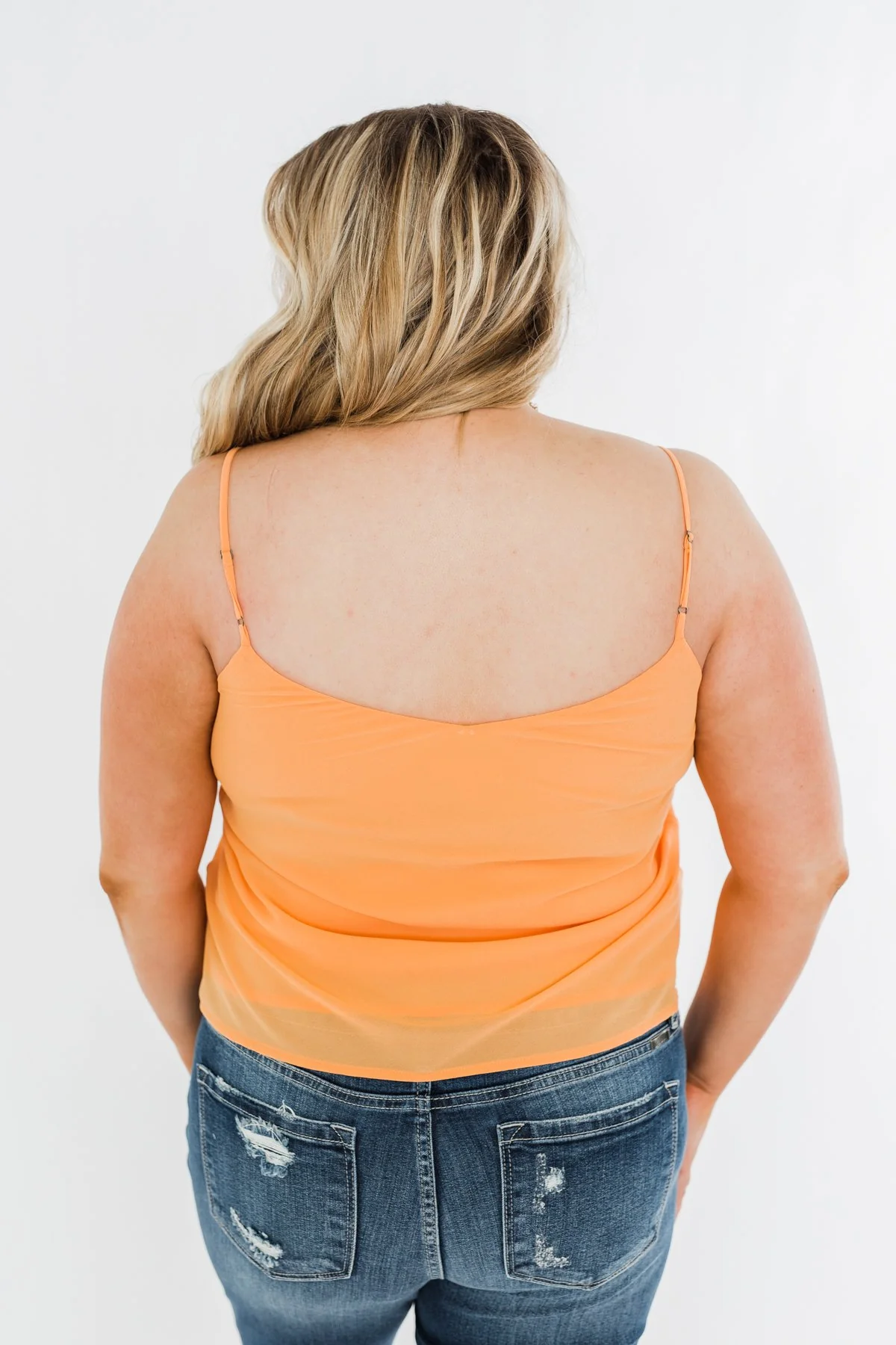V-Neck Shift Tank Top- Mango - Image 9