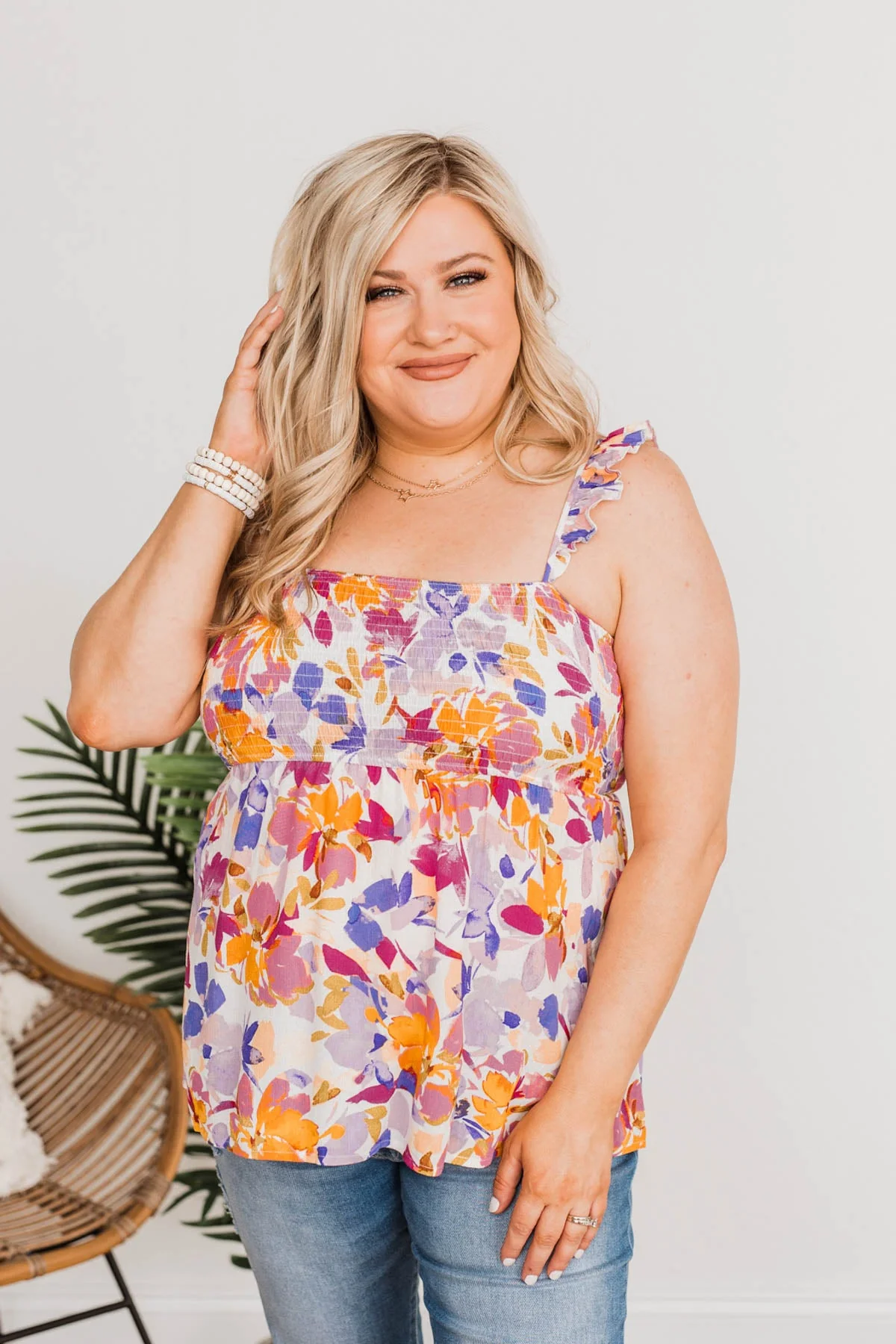 Vacation Every Day Floral Tank- Lavender - Image 12
