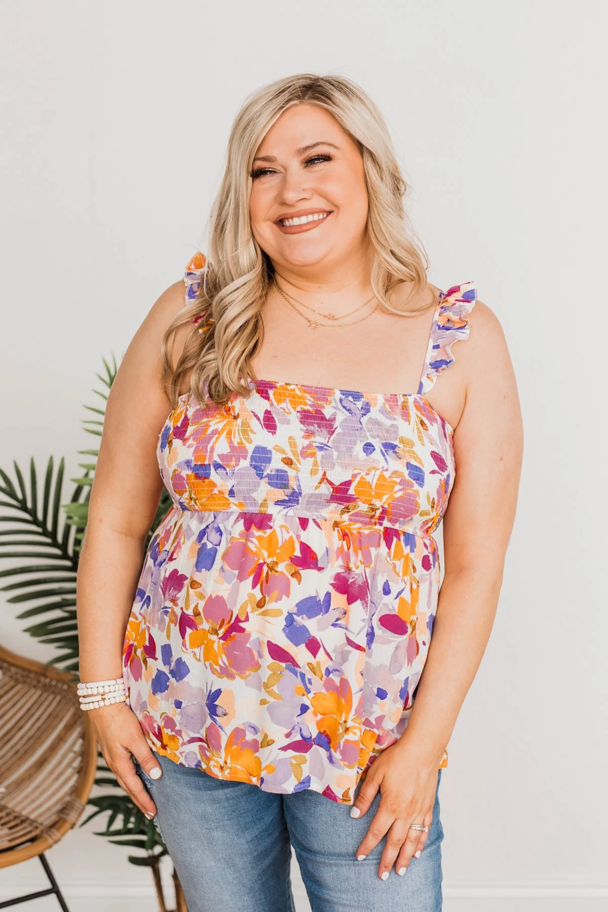 Vacation Every Day Floral Tank- Lavender - Image 9
