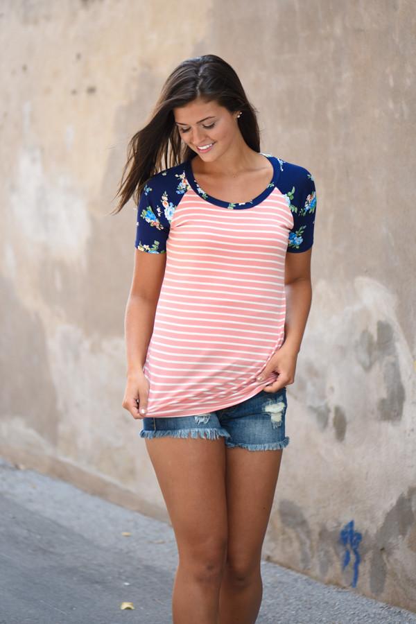 Vacation Mode Floral Top ~ Peach - Image 3