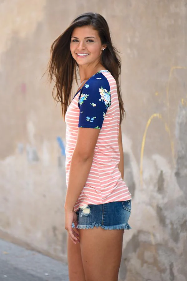 Vacation Mode Floral Top ~ Peach - Image 6