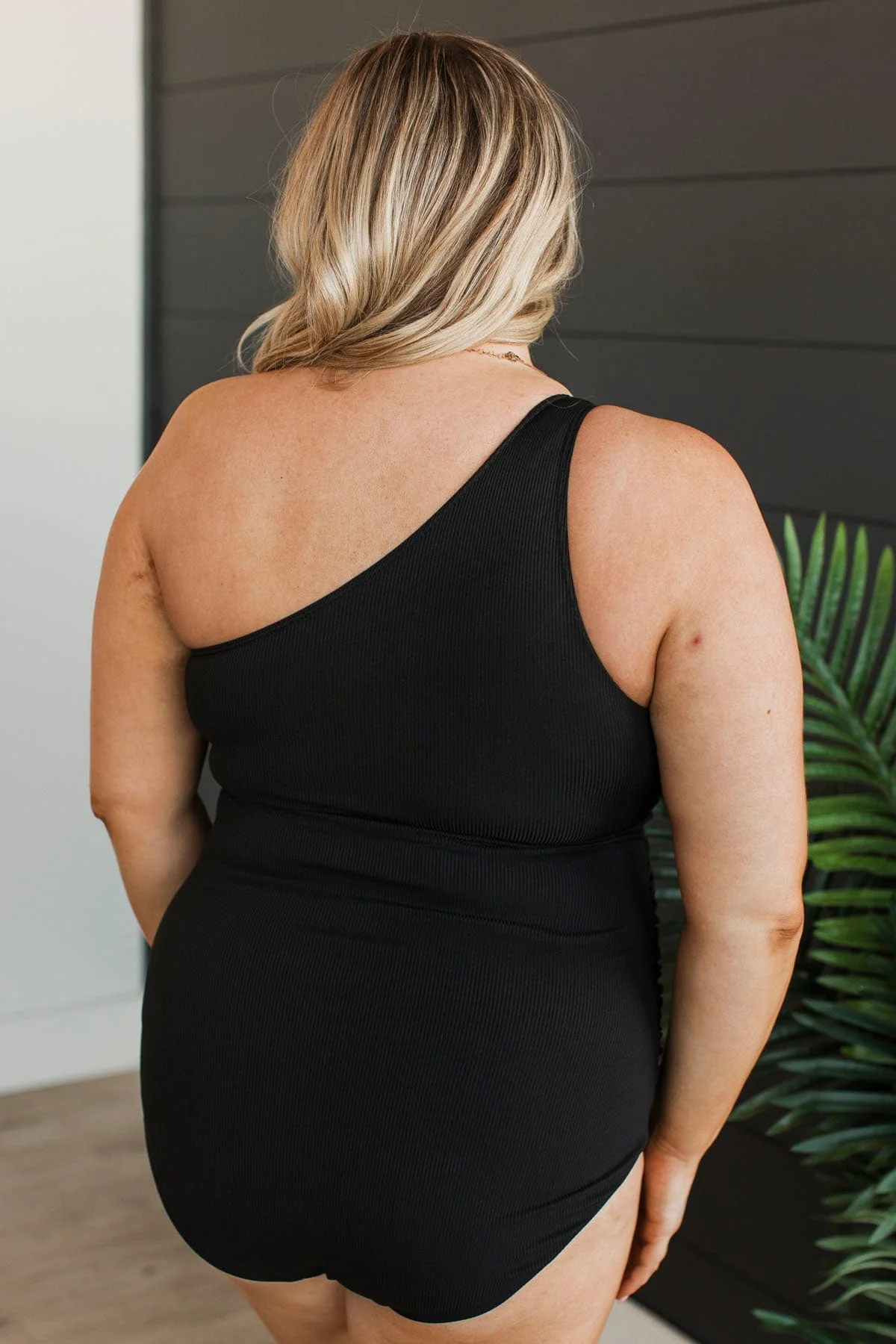 Vacation Mode Ribbed One-Piece Swimsuit- Black - Image 7