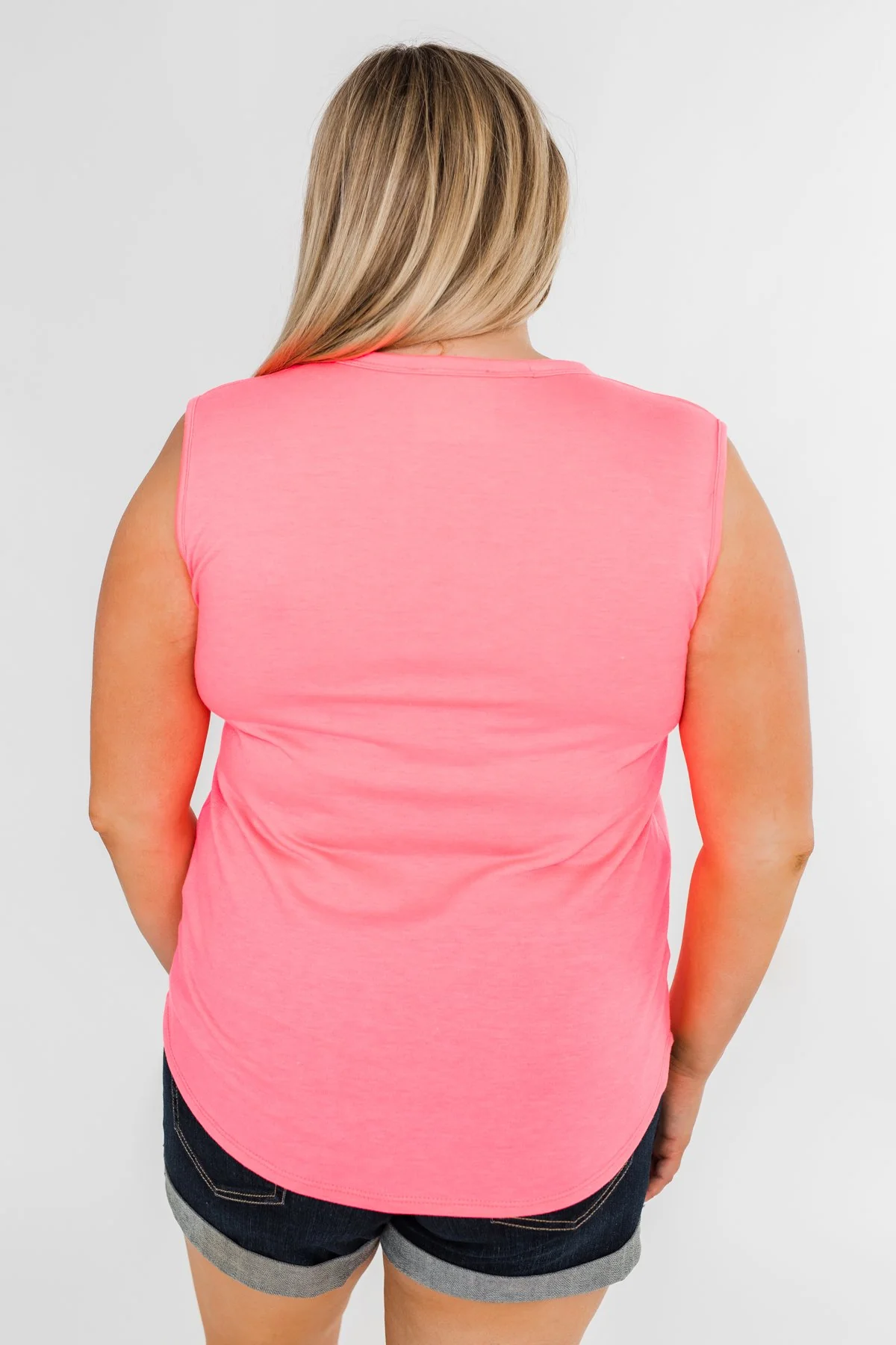 "Vacay" Graphic Tank Top- Neon Pink - Image 11
