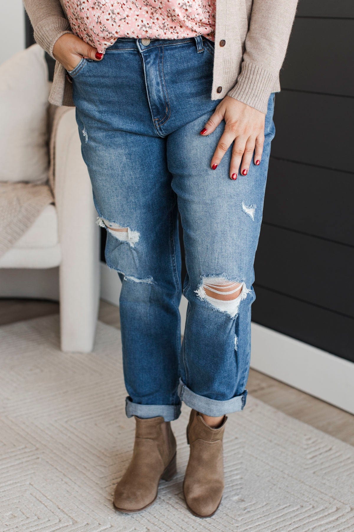 Vervet Boyfriend Jeans- Cordelia Wash - Image 3