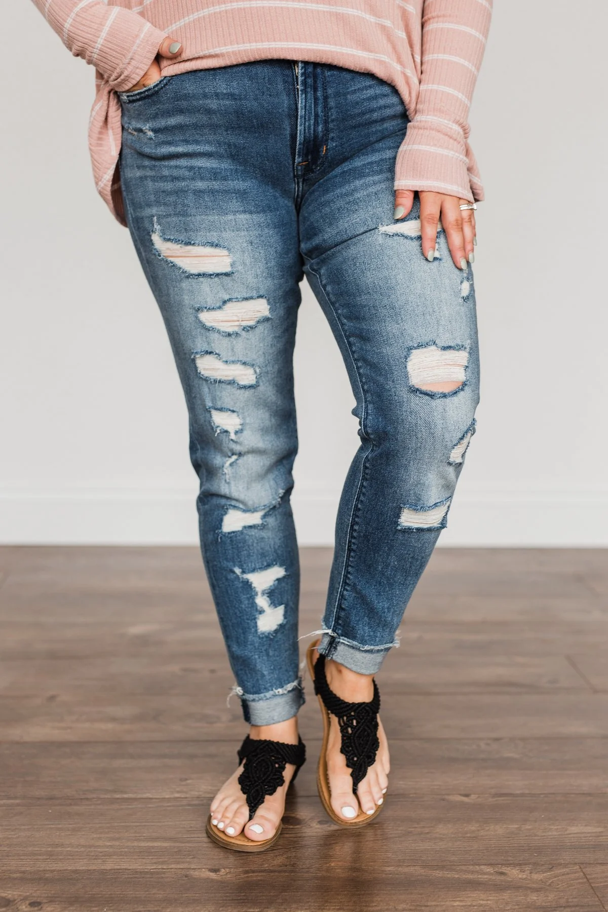 Vervet Distressed Cropped Skinny Jeans- Maeve Wash - Image 5