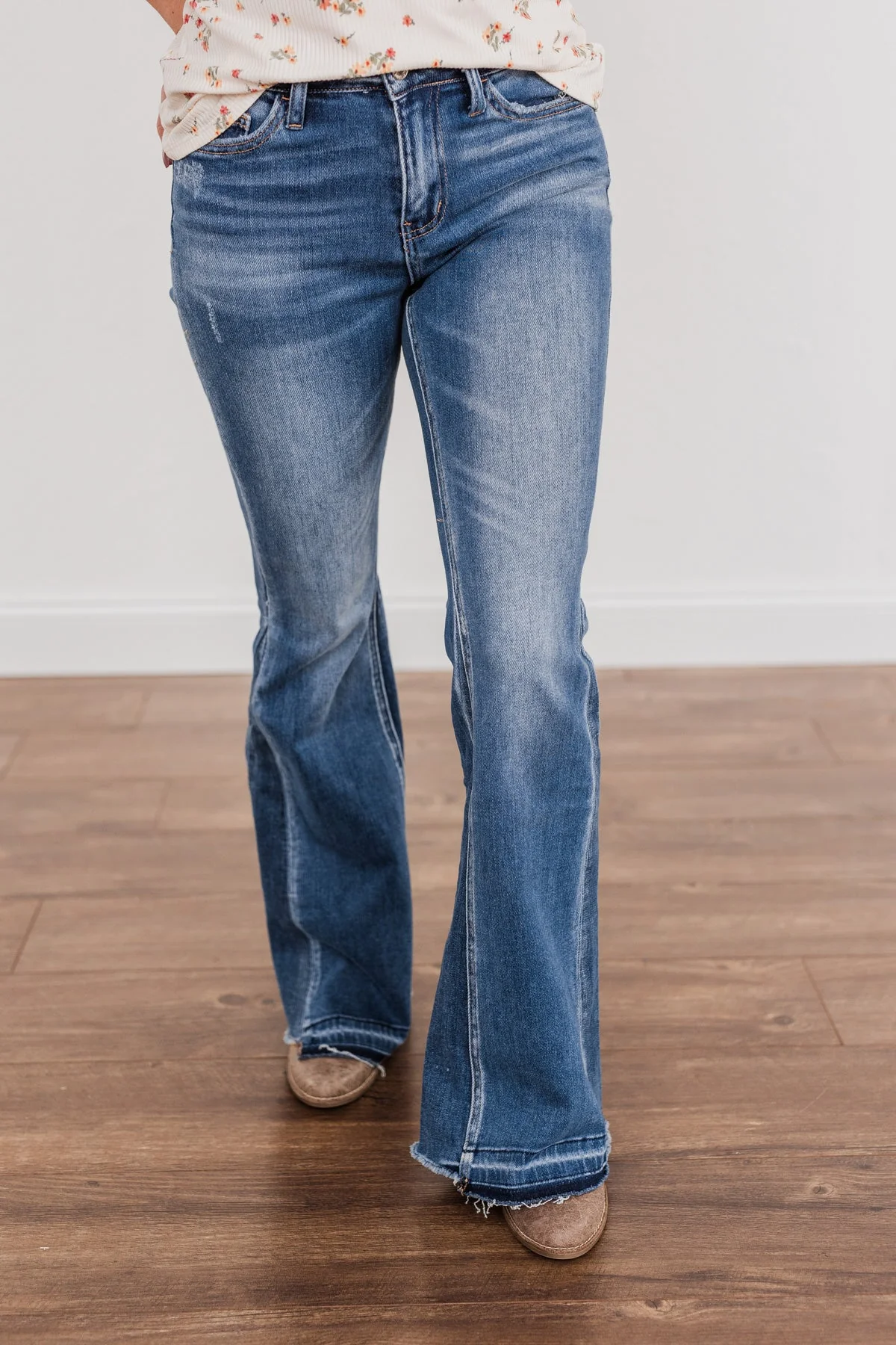 Vervet High-Rise Flare Jeans- Clarice Wash - Image 4