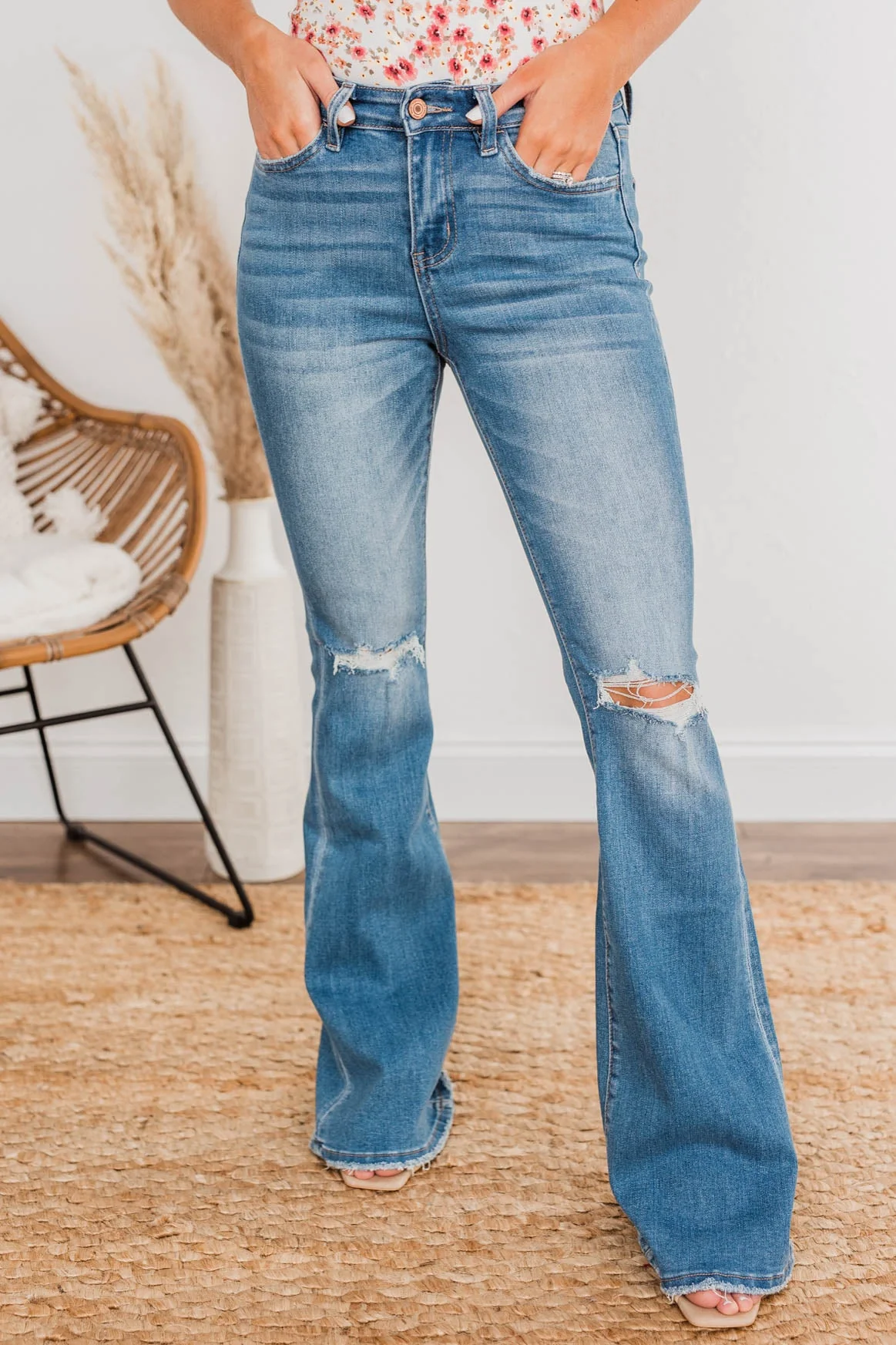 Vervet High-Rise Flare Jeans- Kenley Wash - Image 3