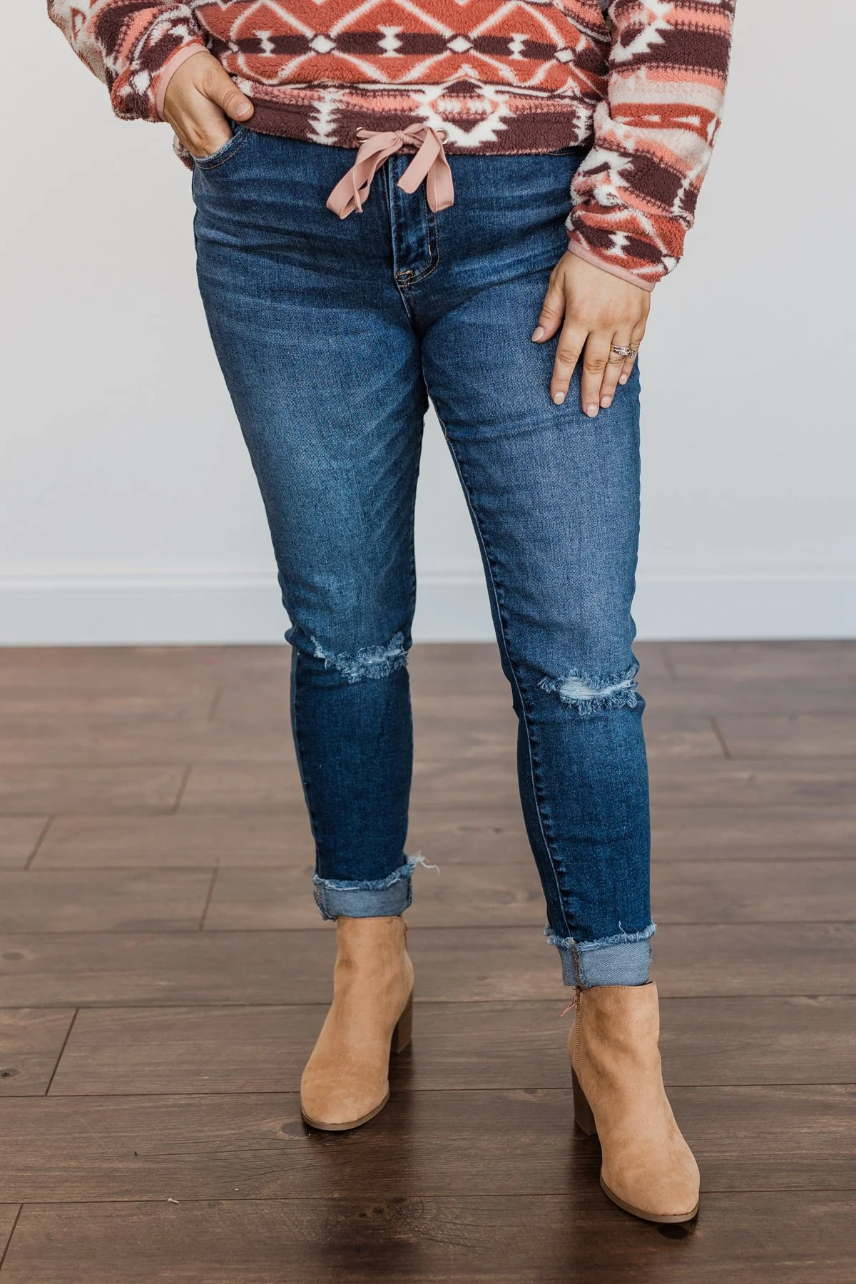 Vervet High Rise Raw Hem Skinny Jeans- Dana Wash - Image 3