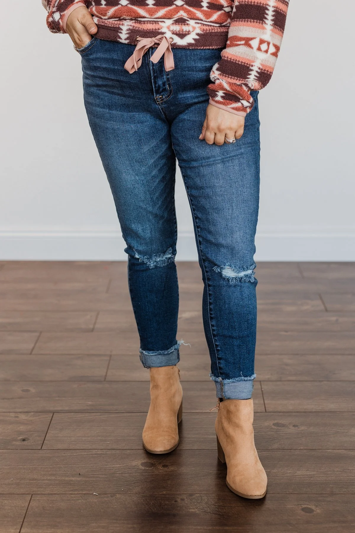 Vervet High Rise Raw Hem Skinny Jeans- Dana Wash - Image 5