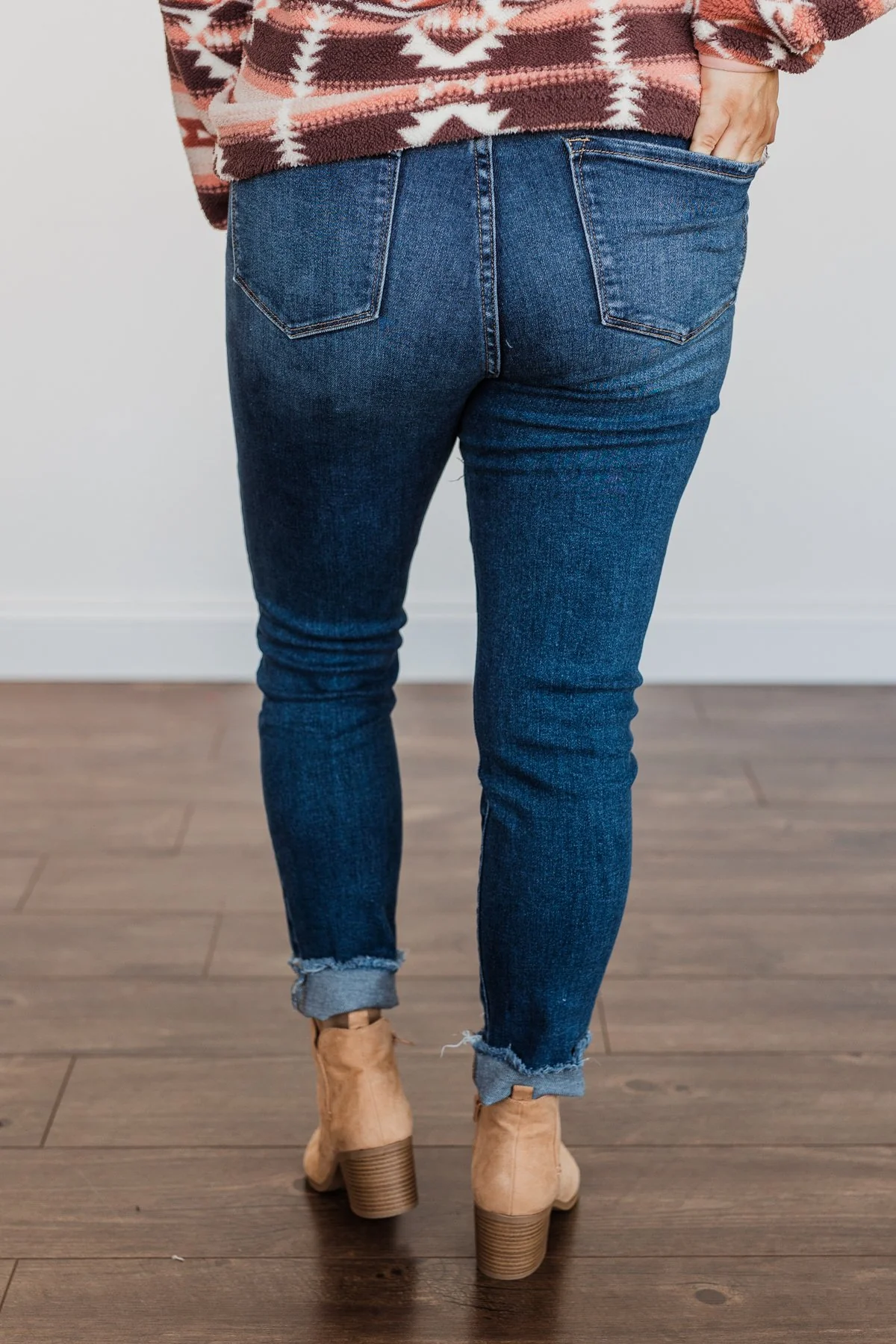 Vervet High Rise Raw Hem Skinny Jeans- Dana Wash - Image 9