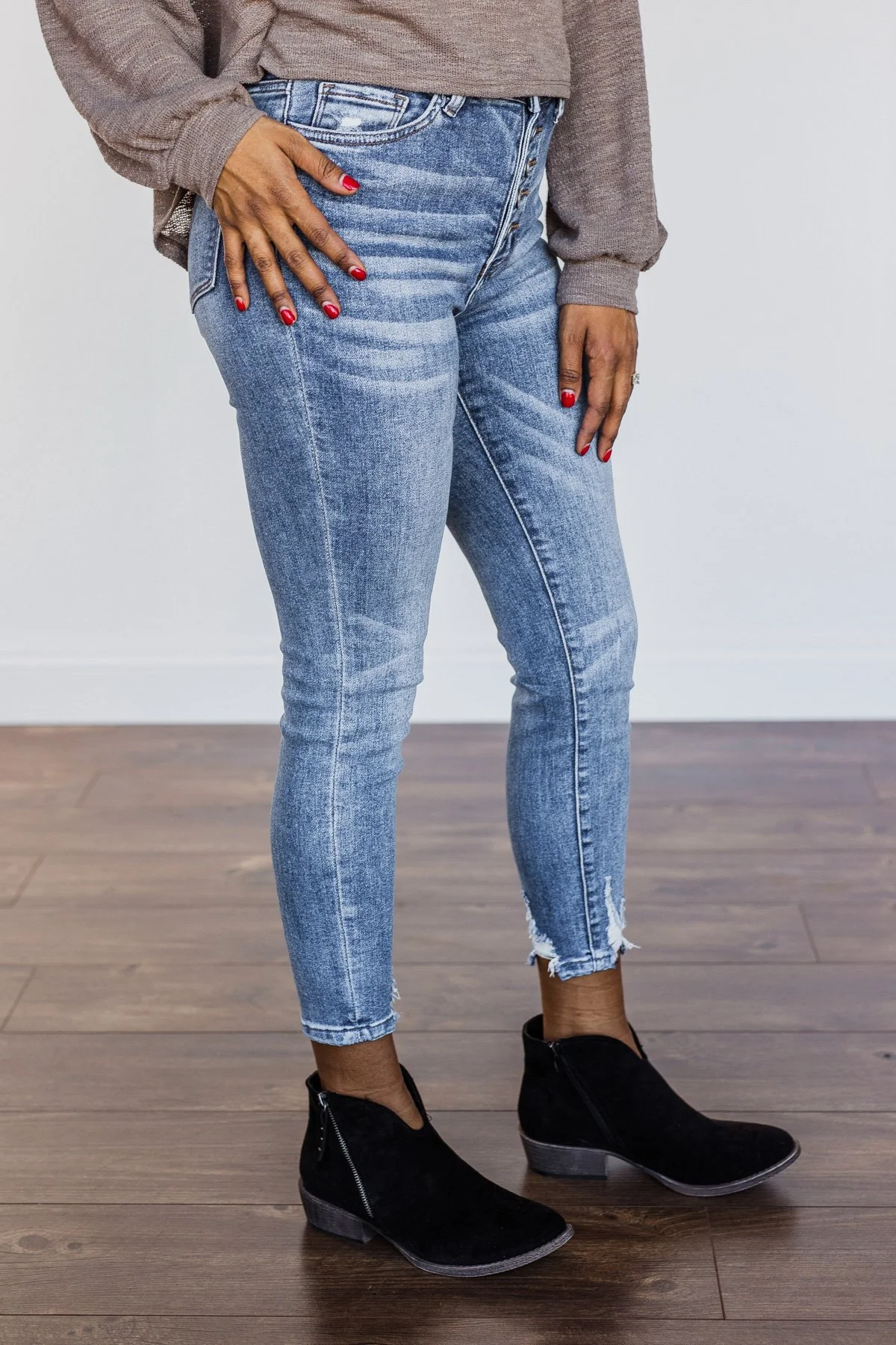 Vervet High-Rise Button Fly Skinny Jeans- Astrid Wash - Image 8