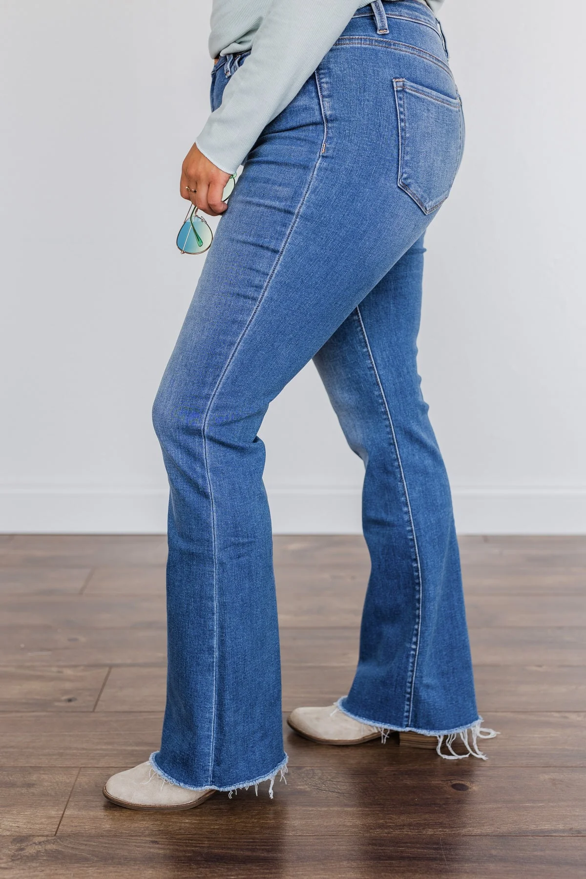 Vervet Mid-Rise Flare Jeans- Alana Wash - Image 3