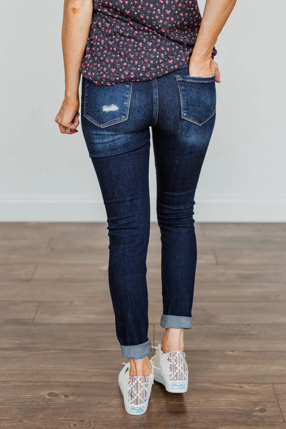 Vervet Mid-Rise Skinny Jeans- Dark Karina Wash - Image 12