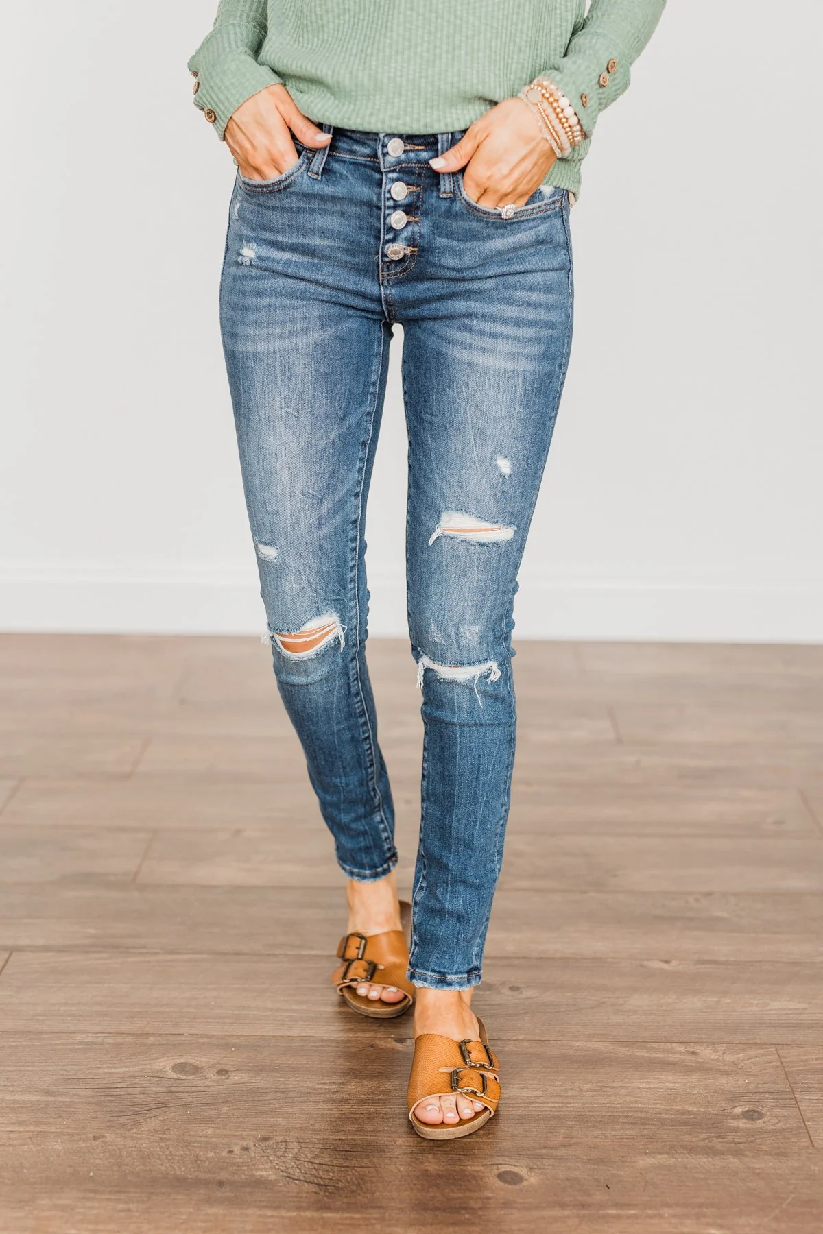 Vervet Mid-Rise Skinny Jeans- Karina Wash - Image 13