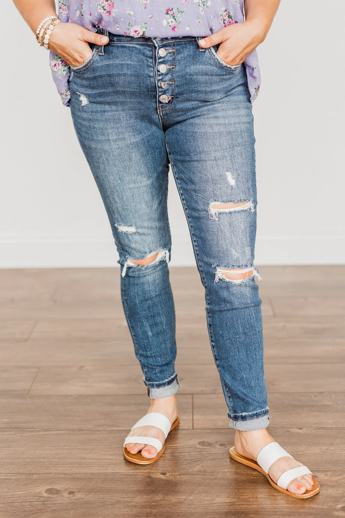 Vervet Mid-Rise Skinny Jeans- Karina Wash - Image 3