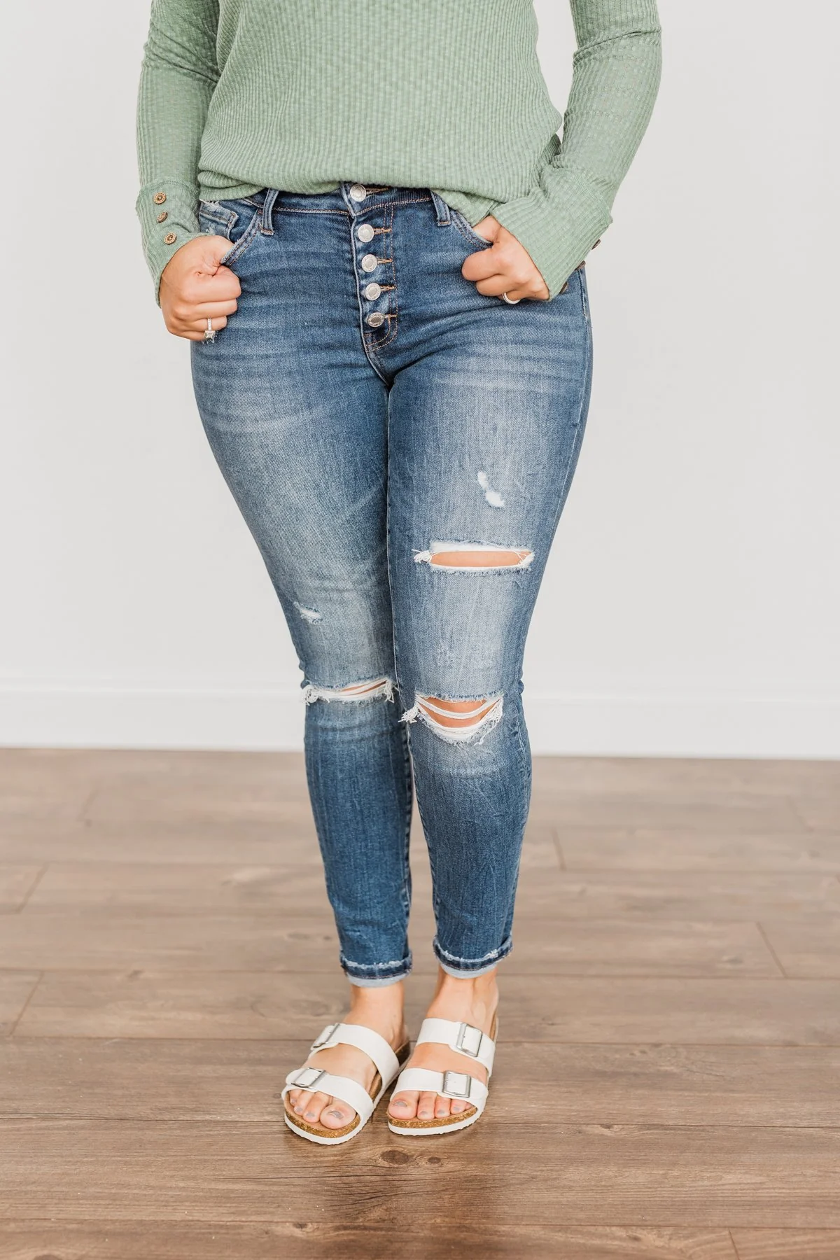Vervet Mid-Rise Skinny Jeans- Karina Wash - Image 5