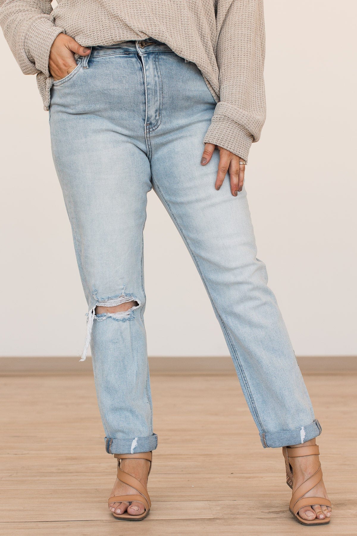 Vervet Slim Straight Jeans- Angela Wash - Image 2