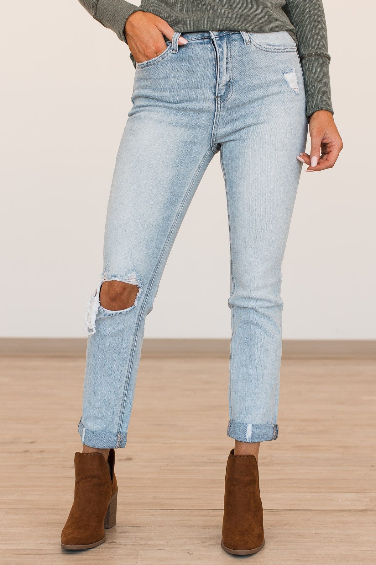 Vervet Slim Straight Jeans- Angela Wash - Image 5