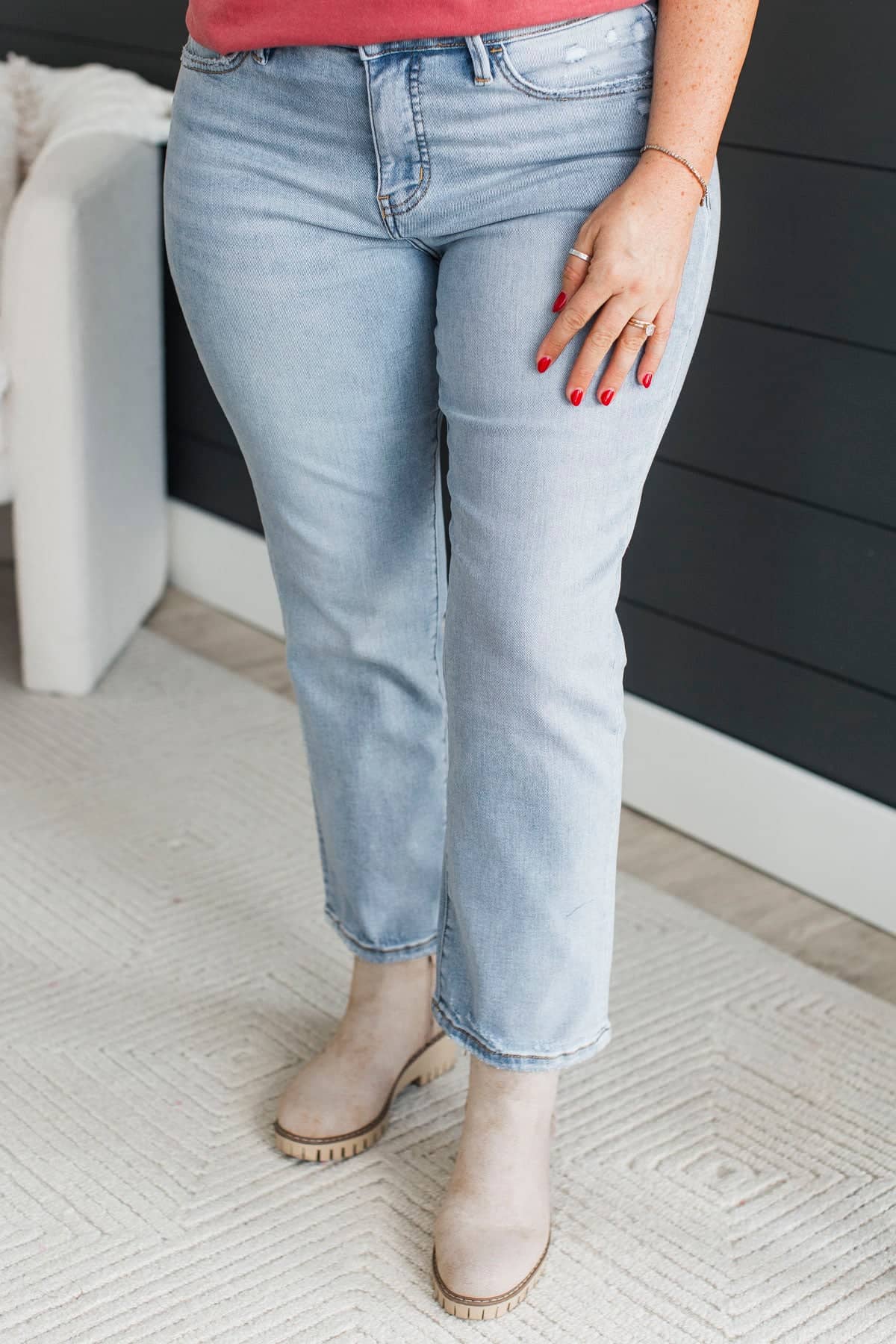 Vervet Slim Straight Jeans- Poppy Wash - Image 2