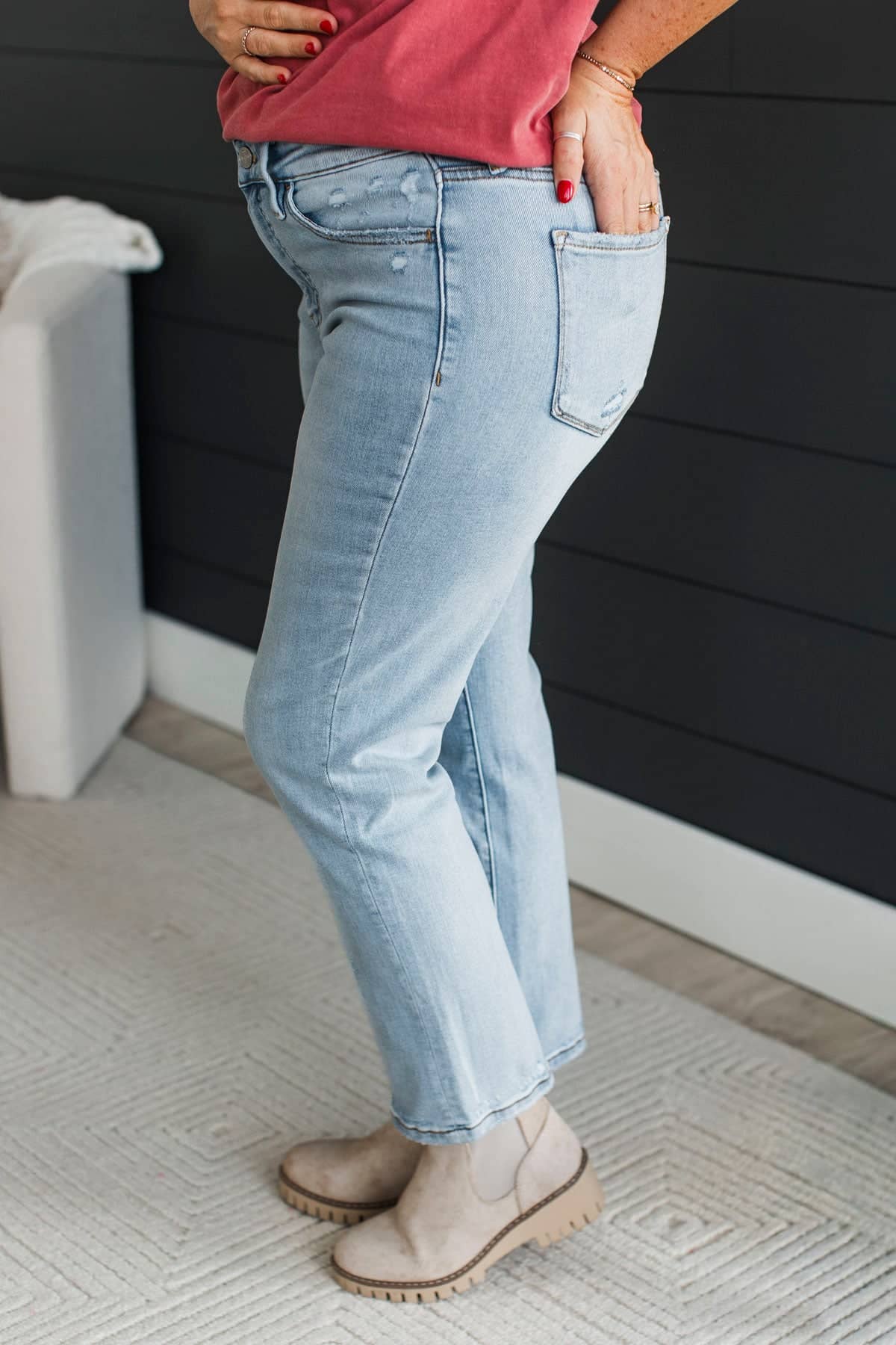 Vervet Slim Straight Jeans- Poppy Wash - Image 4