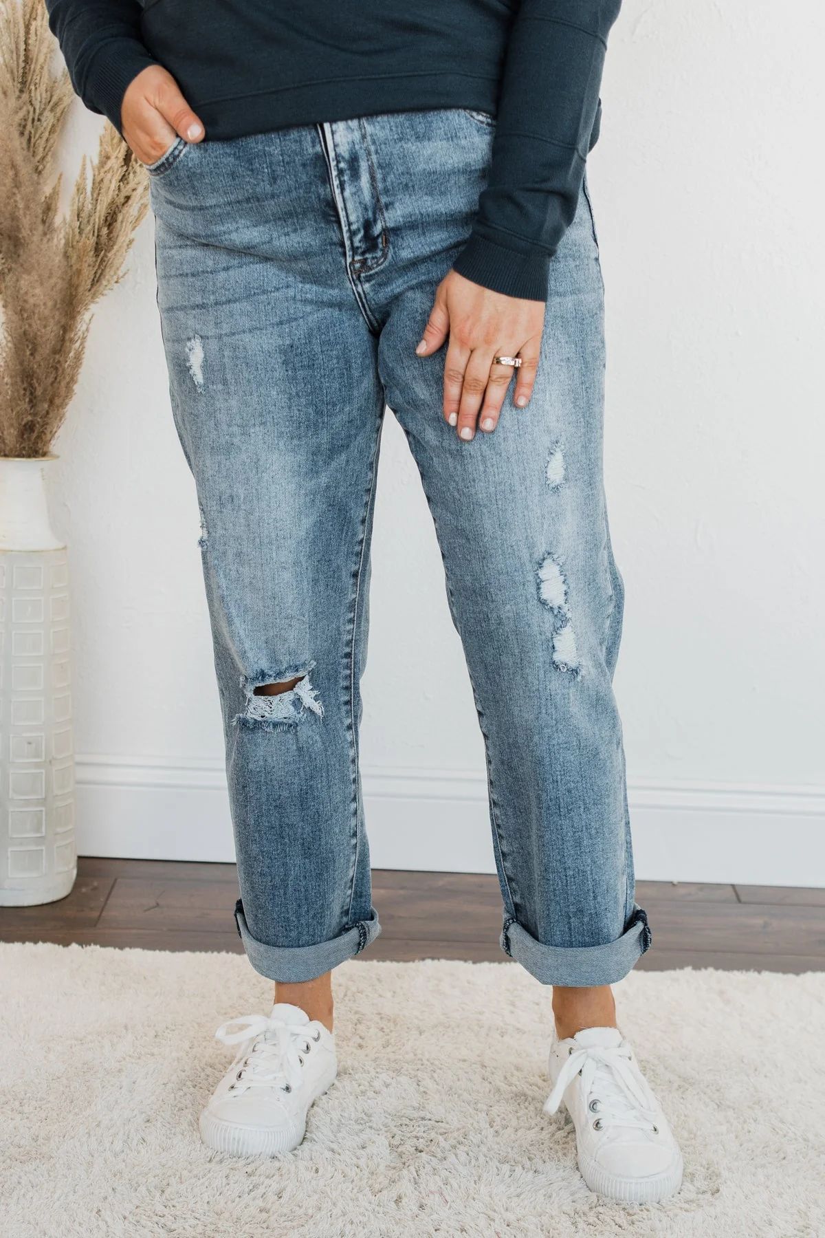 Vervet High-Rise Stretch Straight Jeans- Yulianna Wash - Image 4