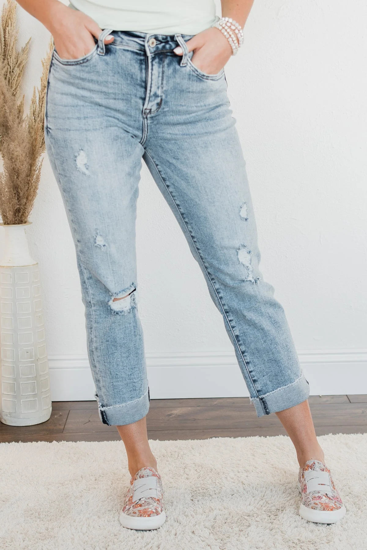 Vervet High-Rise Stretch Straight Jeans- Yulianna Wash - Image 7
