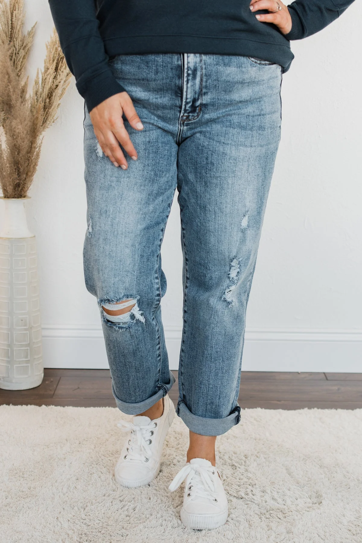 Vervet High-Rise Stretch Straight Jeans- Yulianna Wash - Image 8